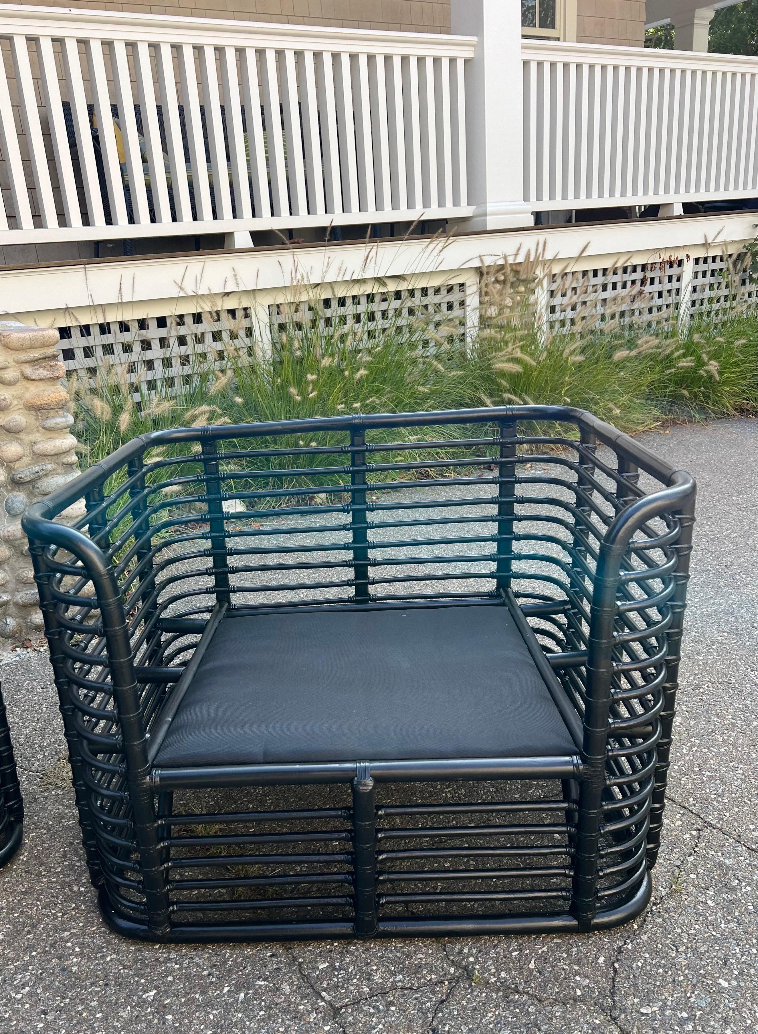 Midcentury Brown Jordan Rattan Seating For Sale at 1stDibs