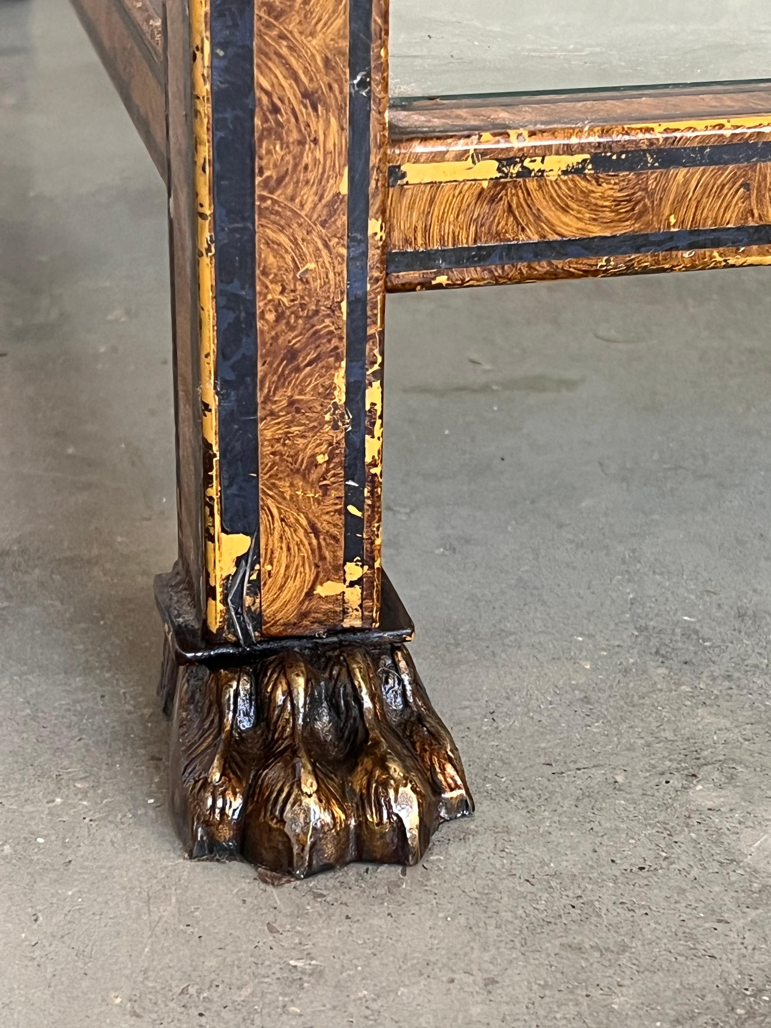 Table basse rectangulaire en métal Brown du milieu du siècle avec deux plateaux en verre 1970 en vente 4