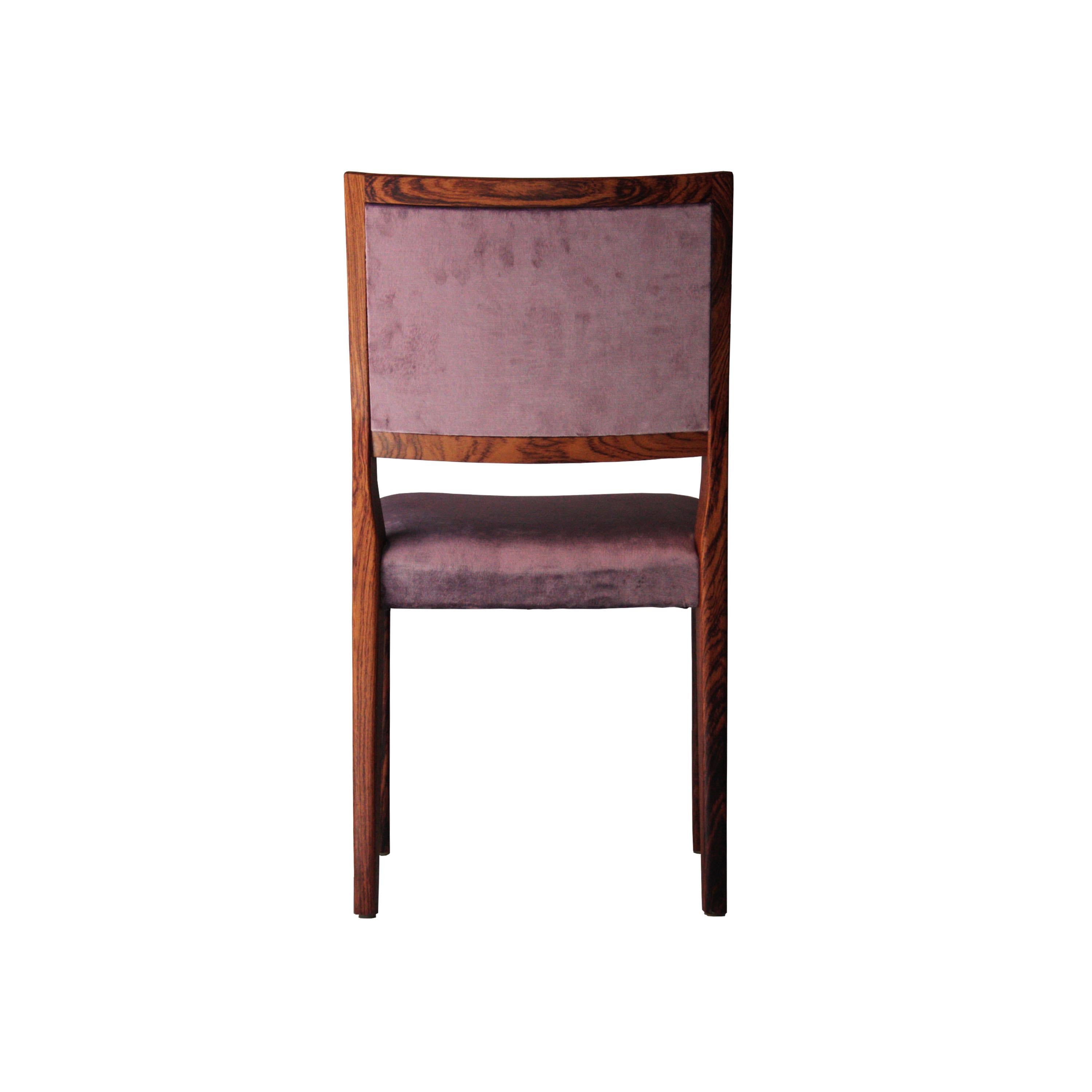 Midcentury Brown Purple Velvet Set of Four Chairs, Sweden, 1960 In Good Condition In Madrid, ES