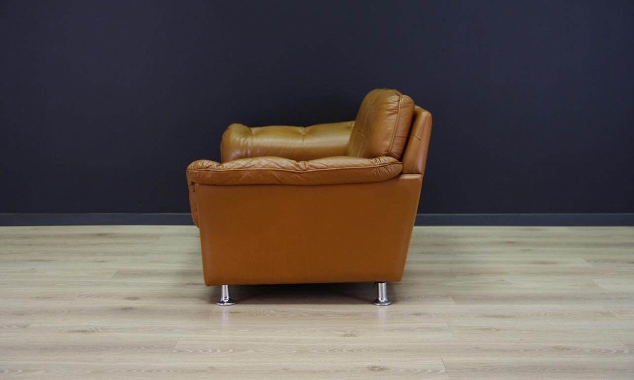 Midcentury Brown Sofa Classic 1960s Leather Danish Design 4