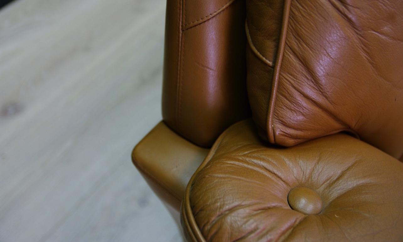Midcentury Brown Sofa Classic 1960s Leather Danish Design 2