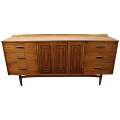 Midcentury Broyhill Sculptra Walnut Credenza