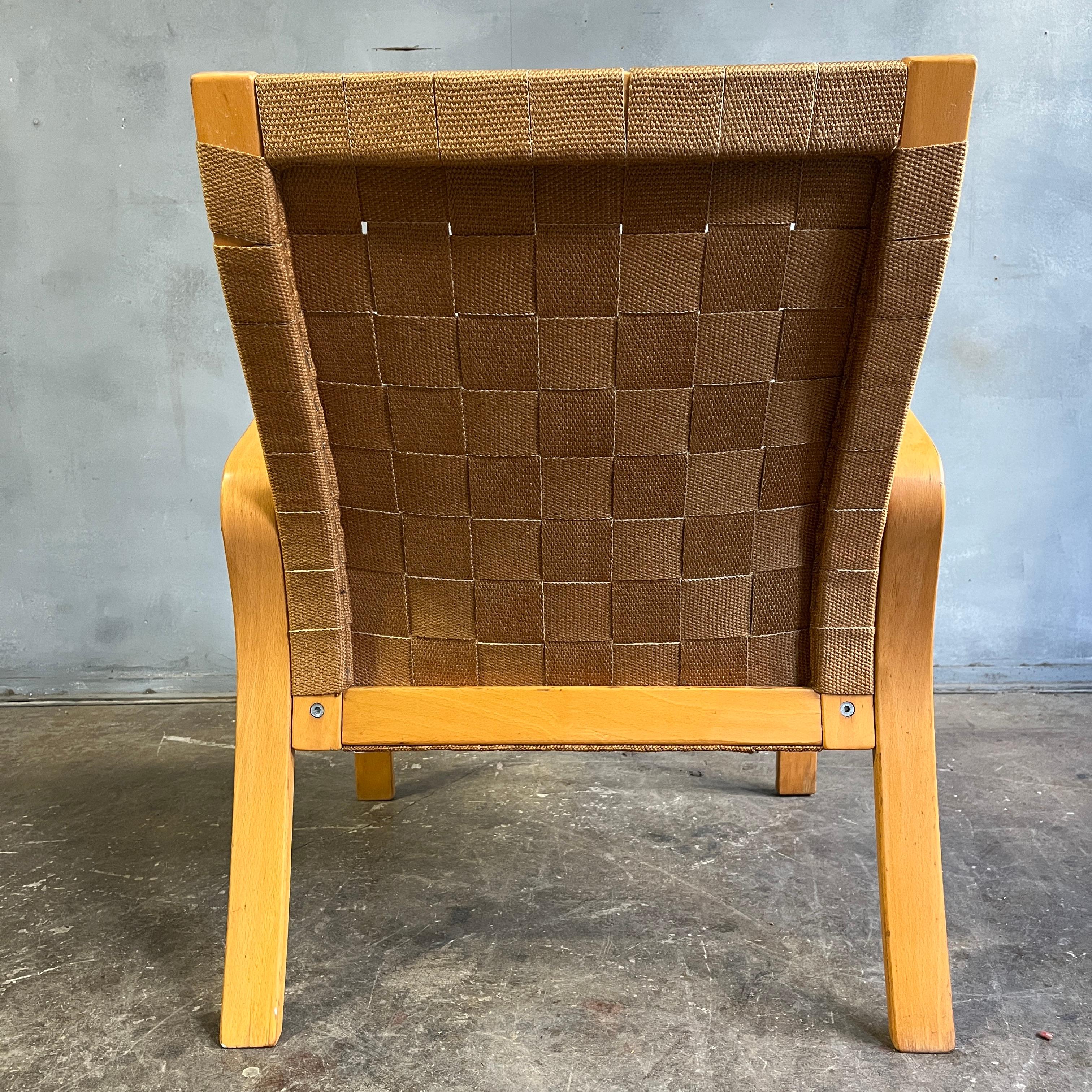 Midcentury Bruno Mathsson Bentwood Chair In Good Condition For Sale In BROOKLYN, NY