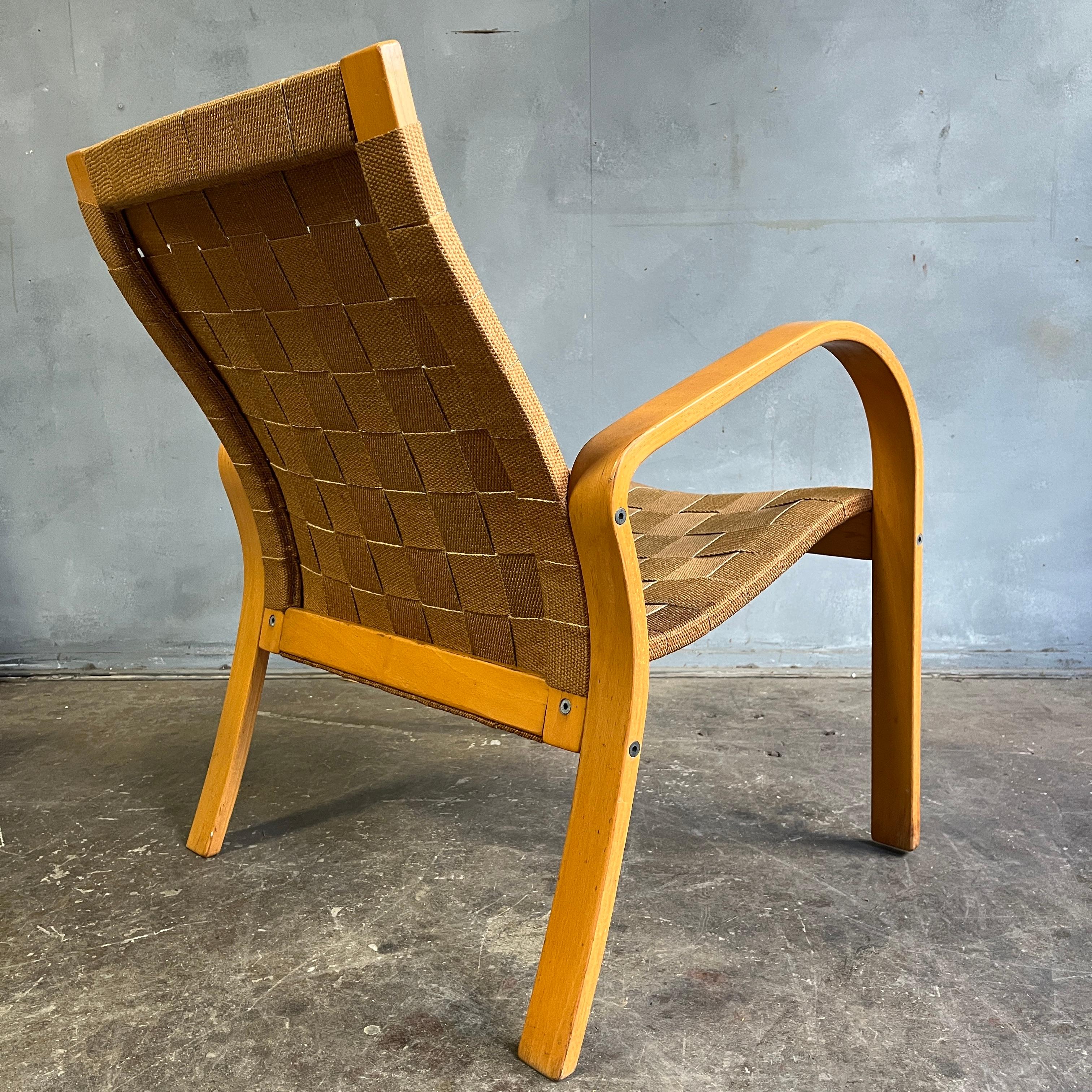 20th Century Midcentury Bruno Mathsson Bentwood Chair For Sale
