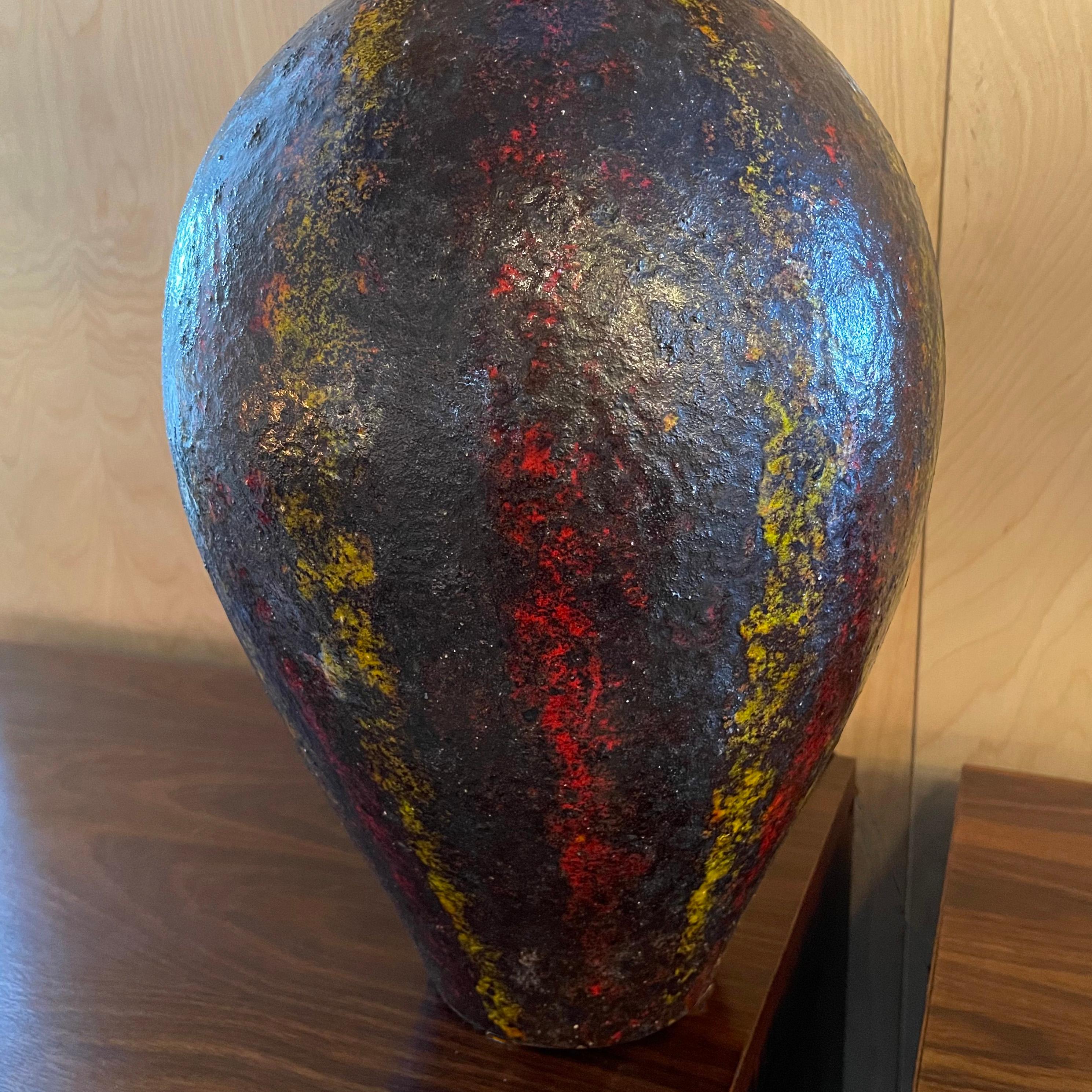 Midcentury Brutalist Art Pottery Table Lamp 1