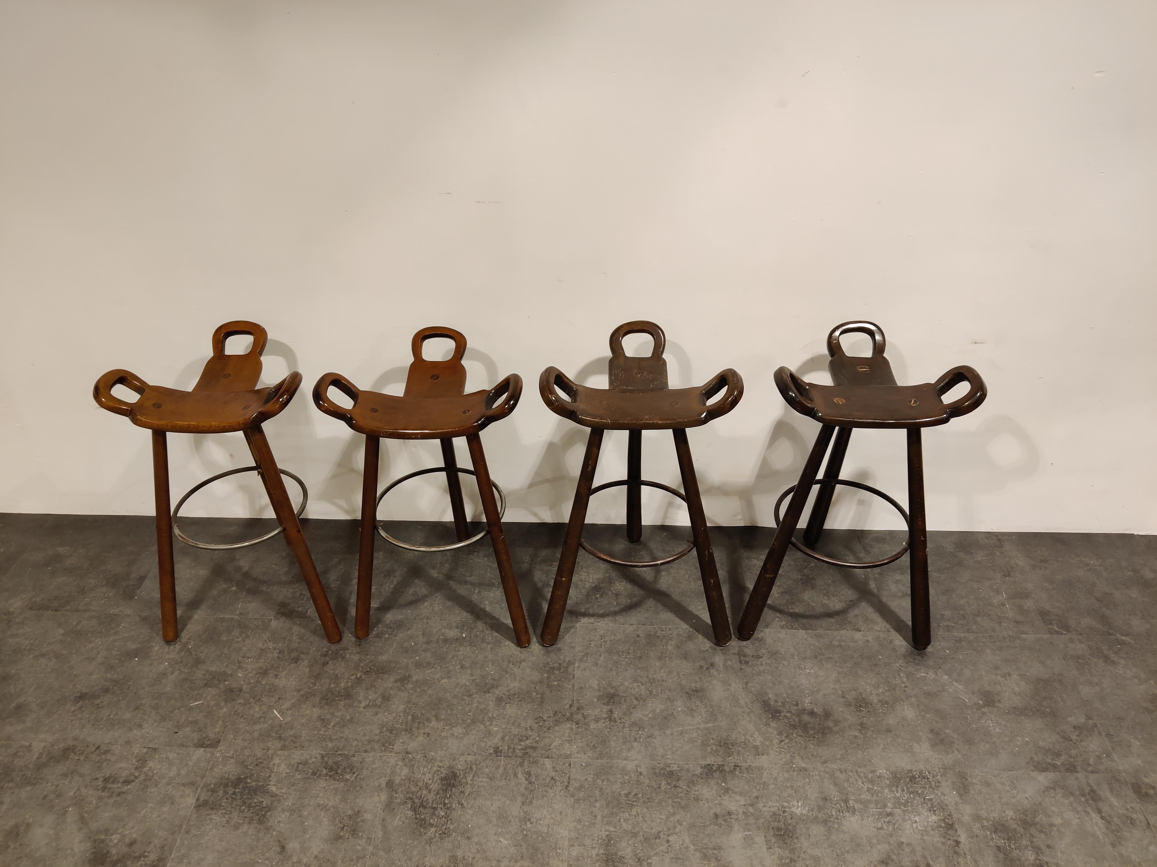 Midcentury Brutalist Bar Stools, 1960s In Good Condition In HEVERLEE, BE