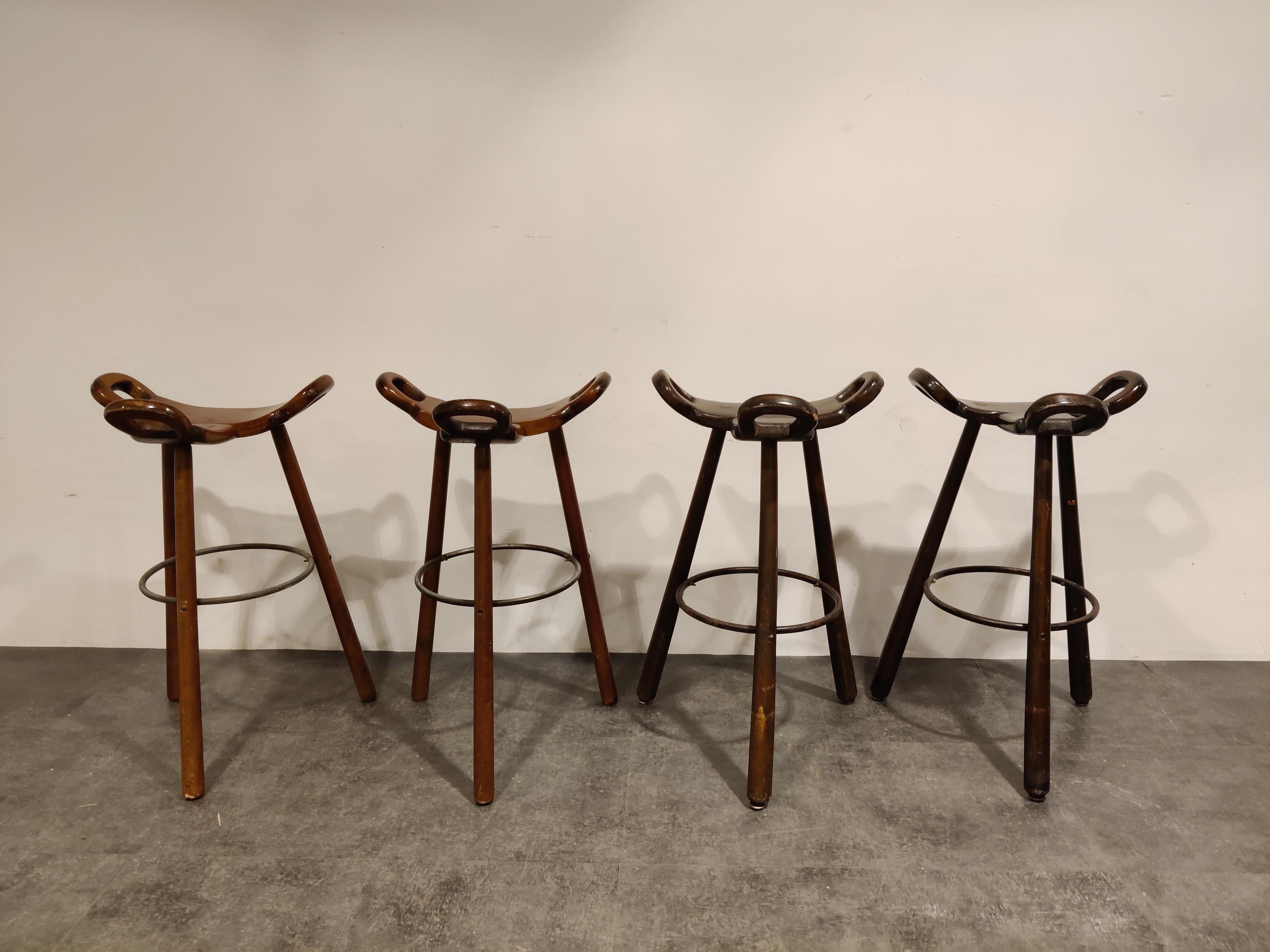 Midcentury Brutalist Bar Stools, 1960s 1