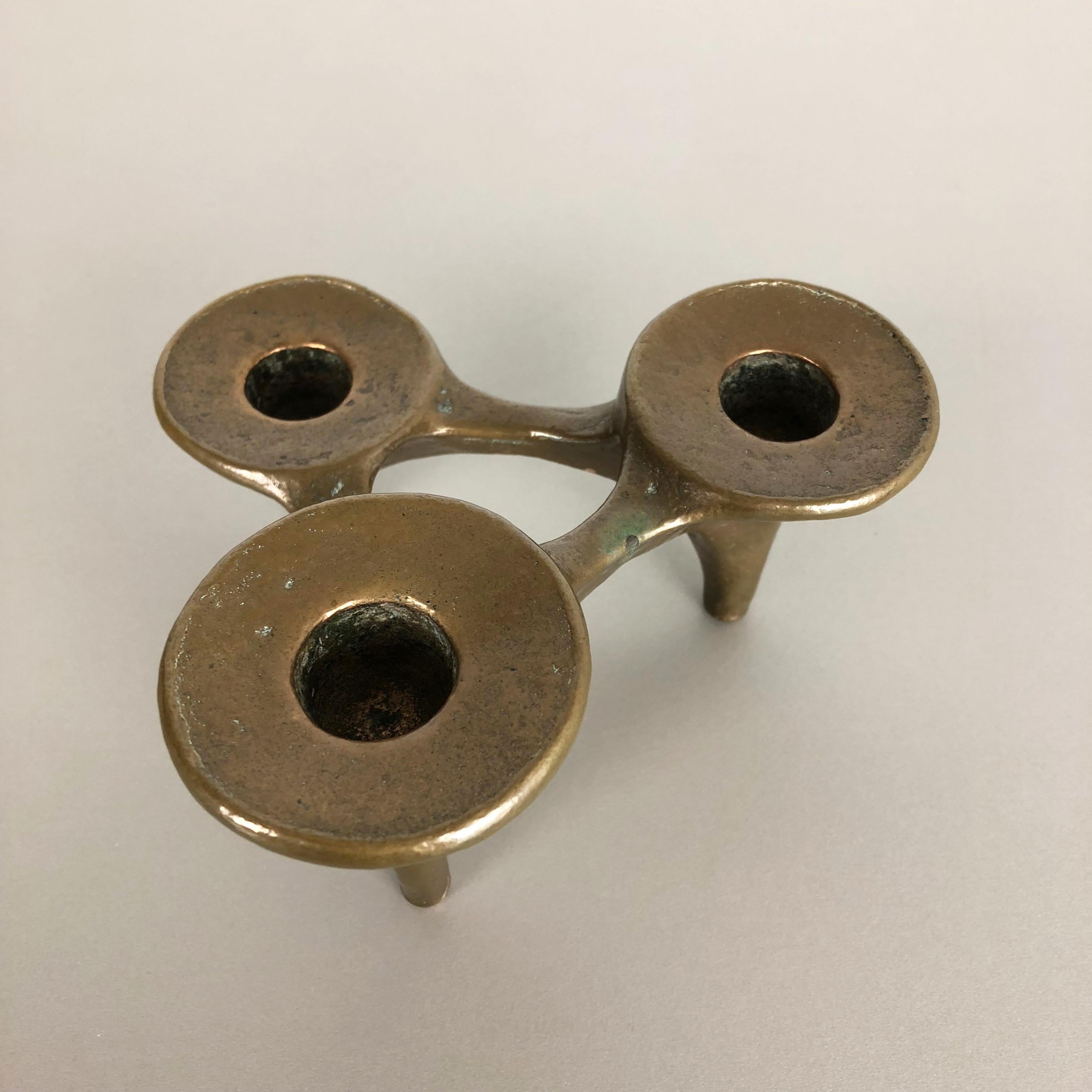 Midcentury Brutalist Bronze Candleholder by Michael Harjes, Germany, 1960s 6