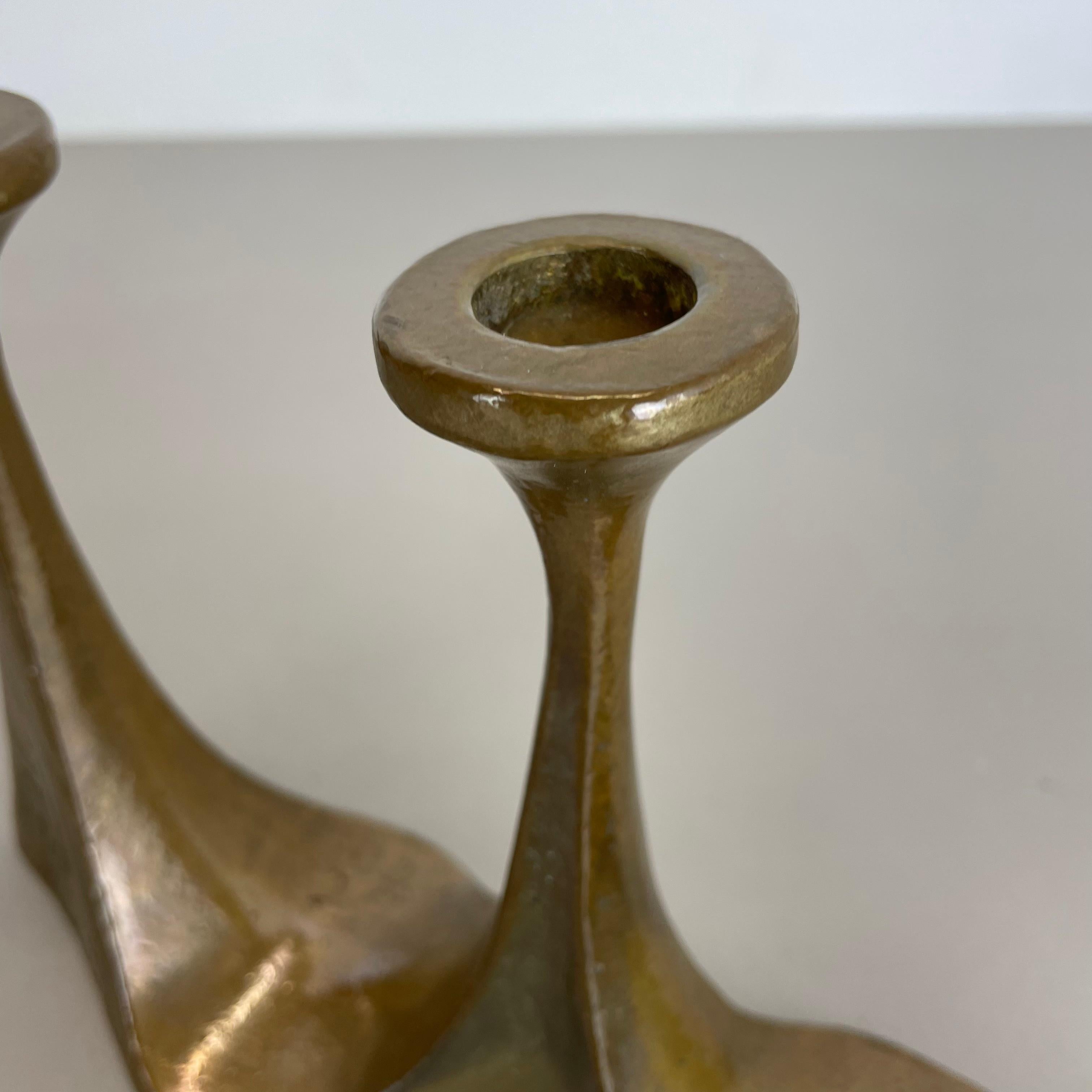 Midcentury Brutalist Bronze Candleholder by Michael Harjes, Germany, 1960s For Sale 6