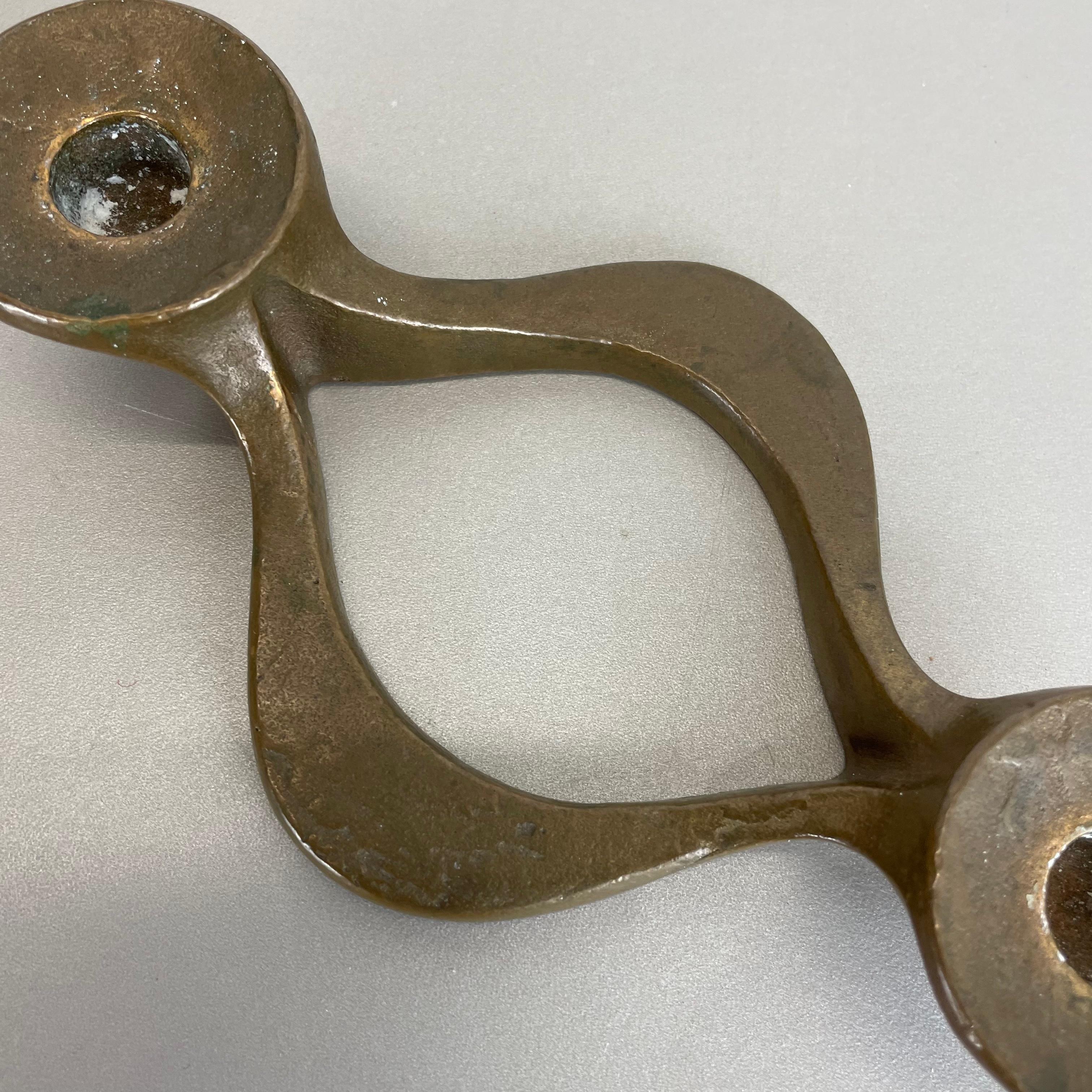 Midcentury Brutalist Bronze Candleholder by Michael Harjes, Germany, 1960s 6