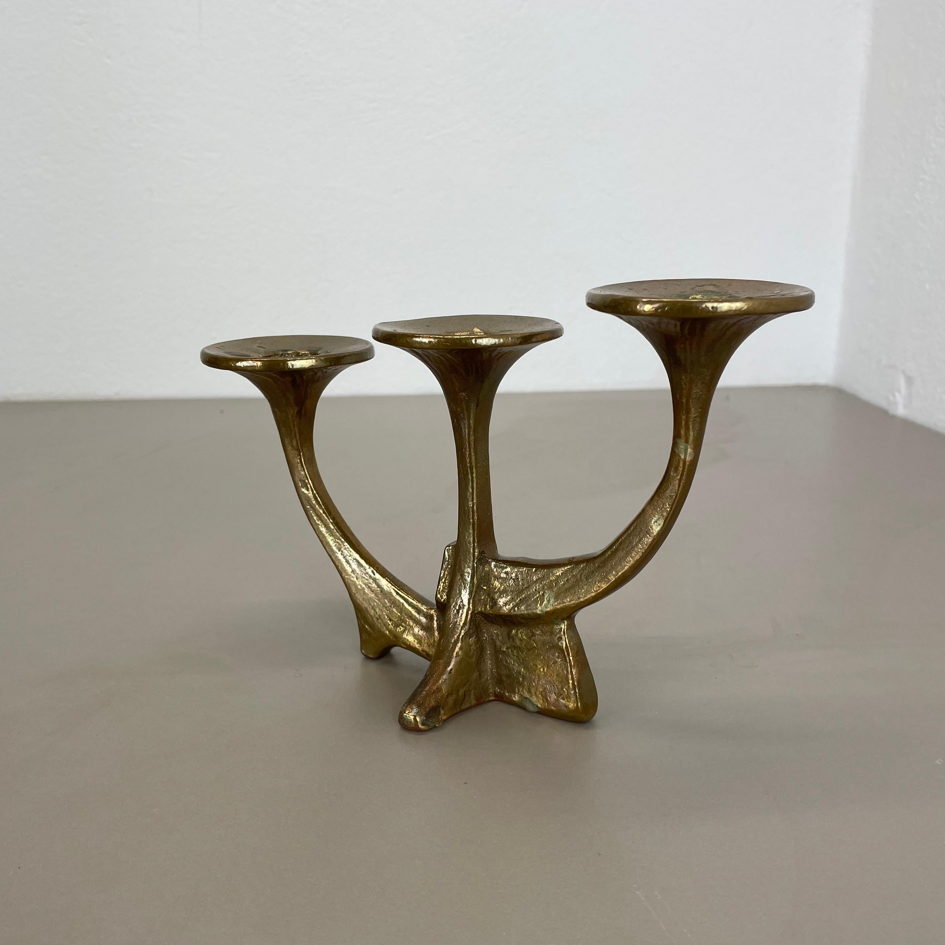 Midcentury Brutalist Bronze Candleholder by Michael Harjes, Germany, 1960s For Sale 7