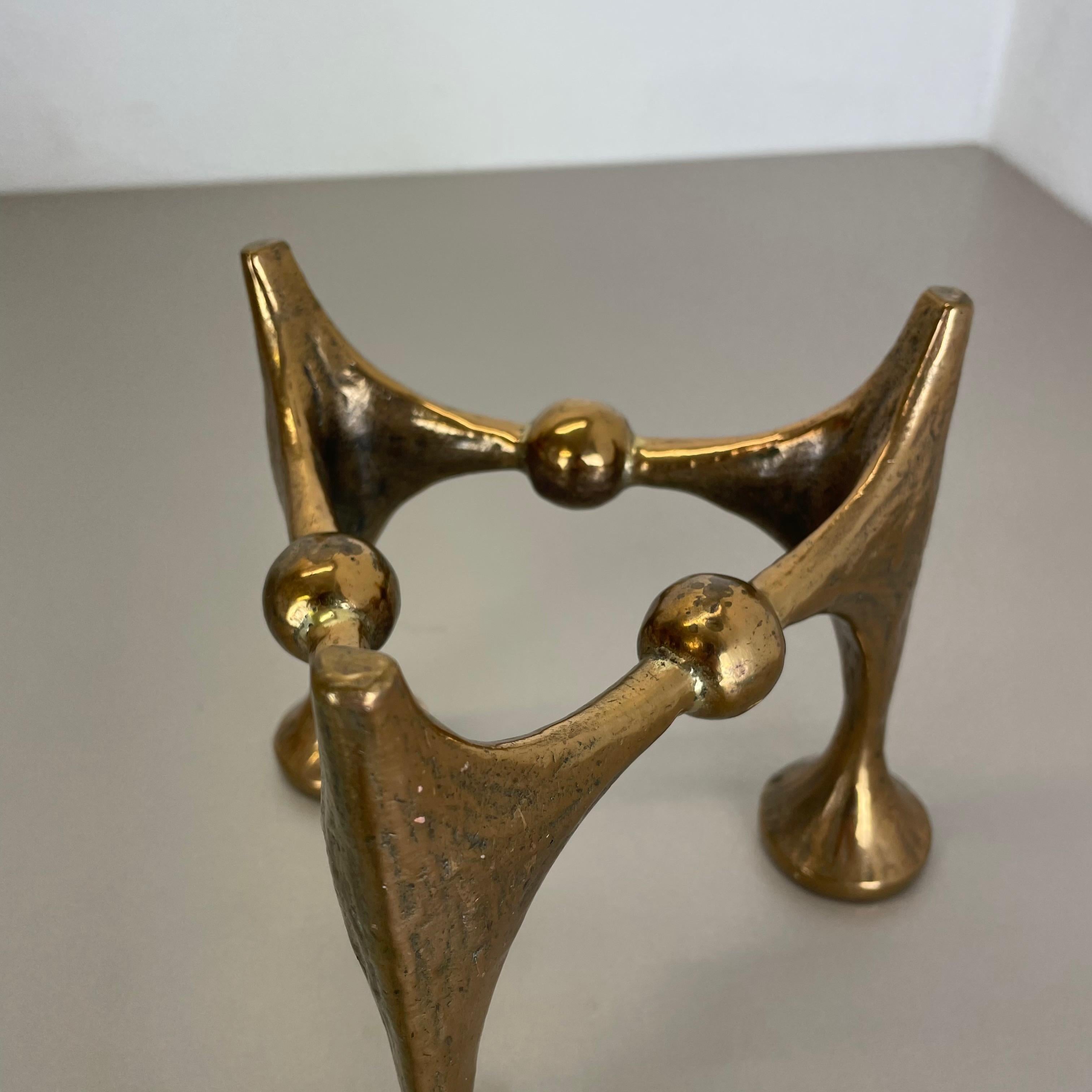 Midcentury Brutalist Bronze Candleholder by Michael Harjes, Germany, 1960s no1 For Sale 8