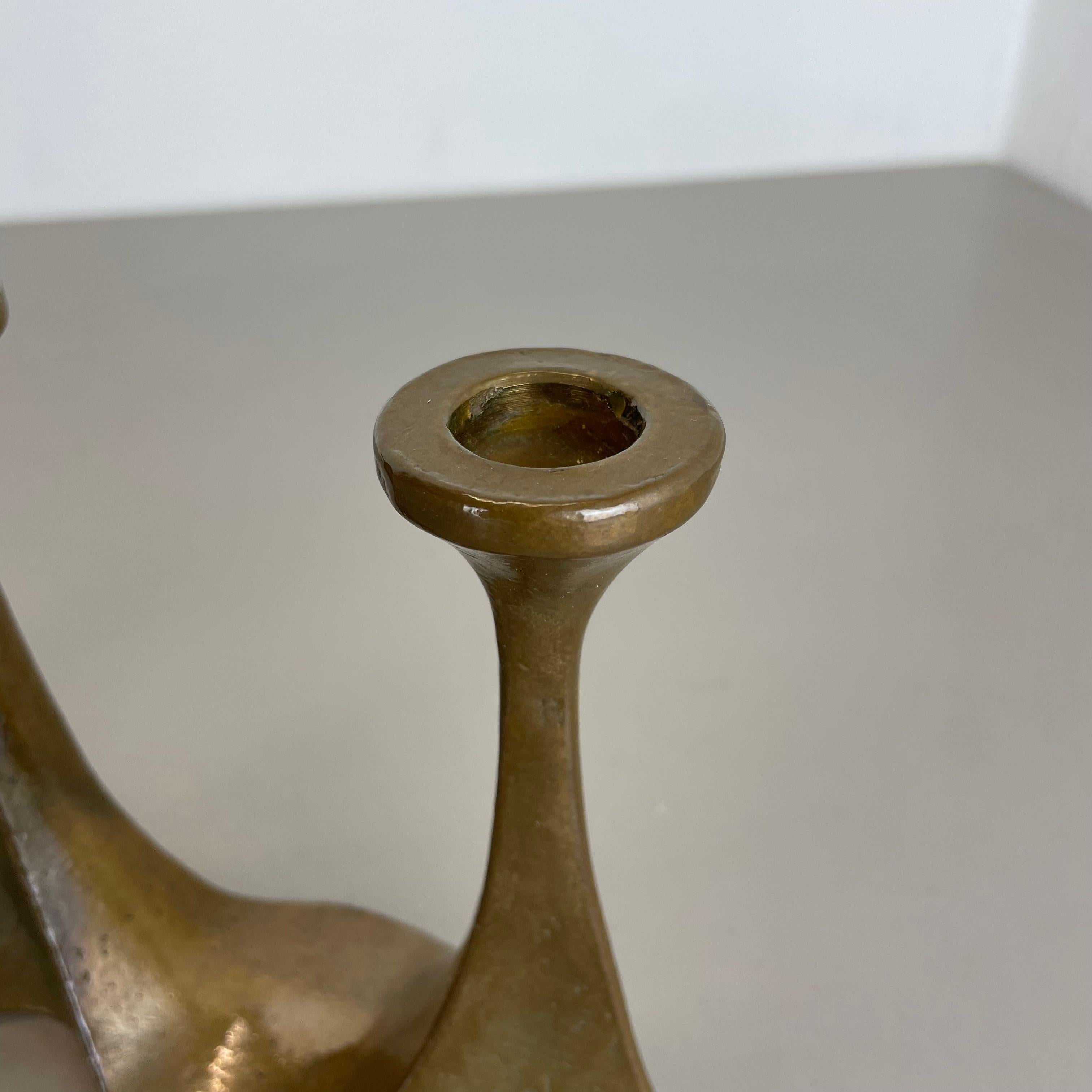Midcentury Brutalist Bronze Candleholder by Michael Harjes, Germany, 1960s For Sale 8
