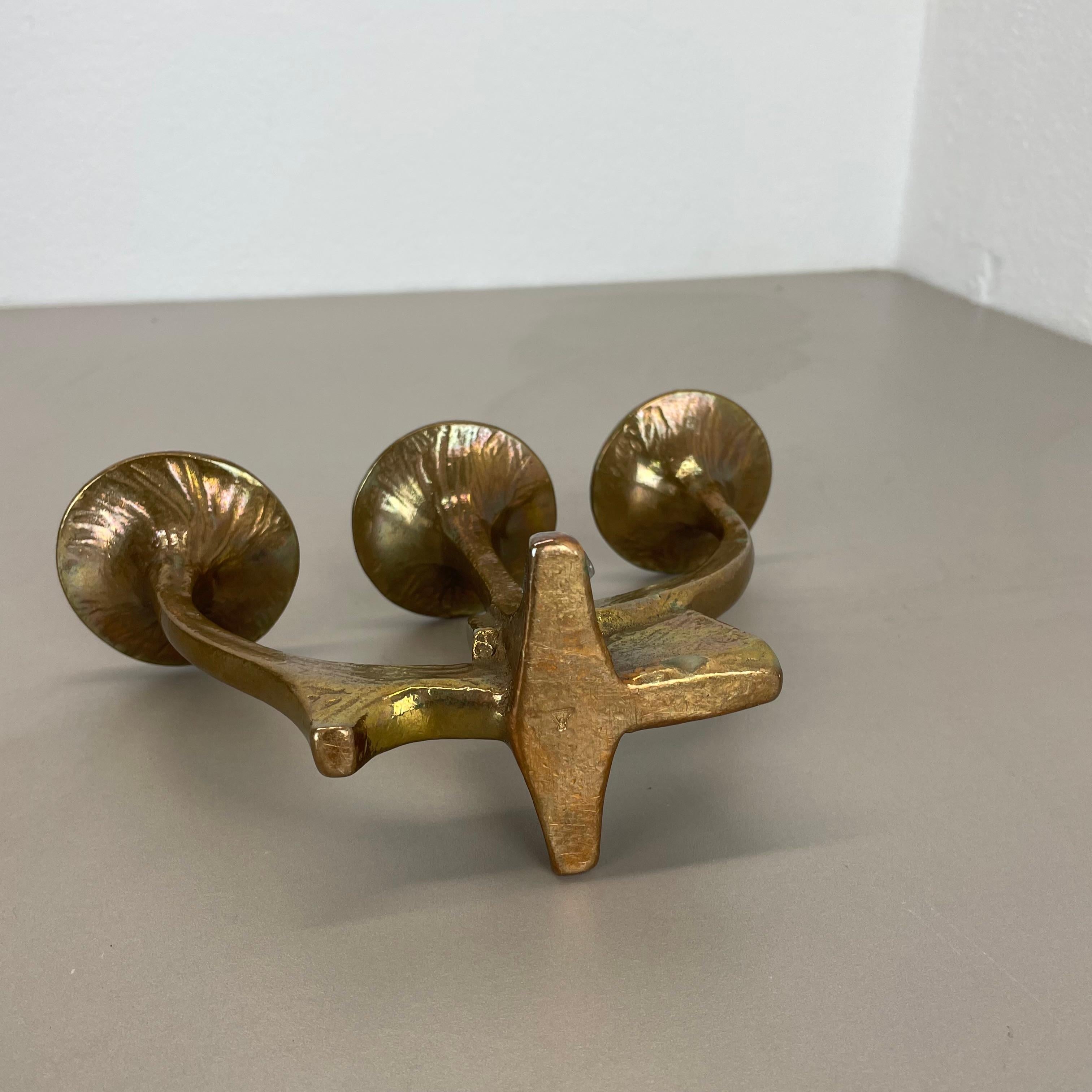 Midcentury Brutalist Bronze Candleholder by Michael Harjes, Germany, 1960s For Sale 8