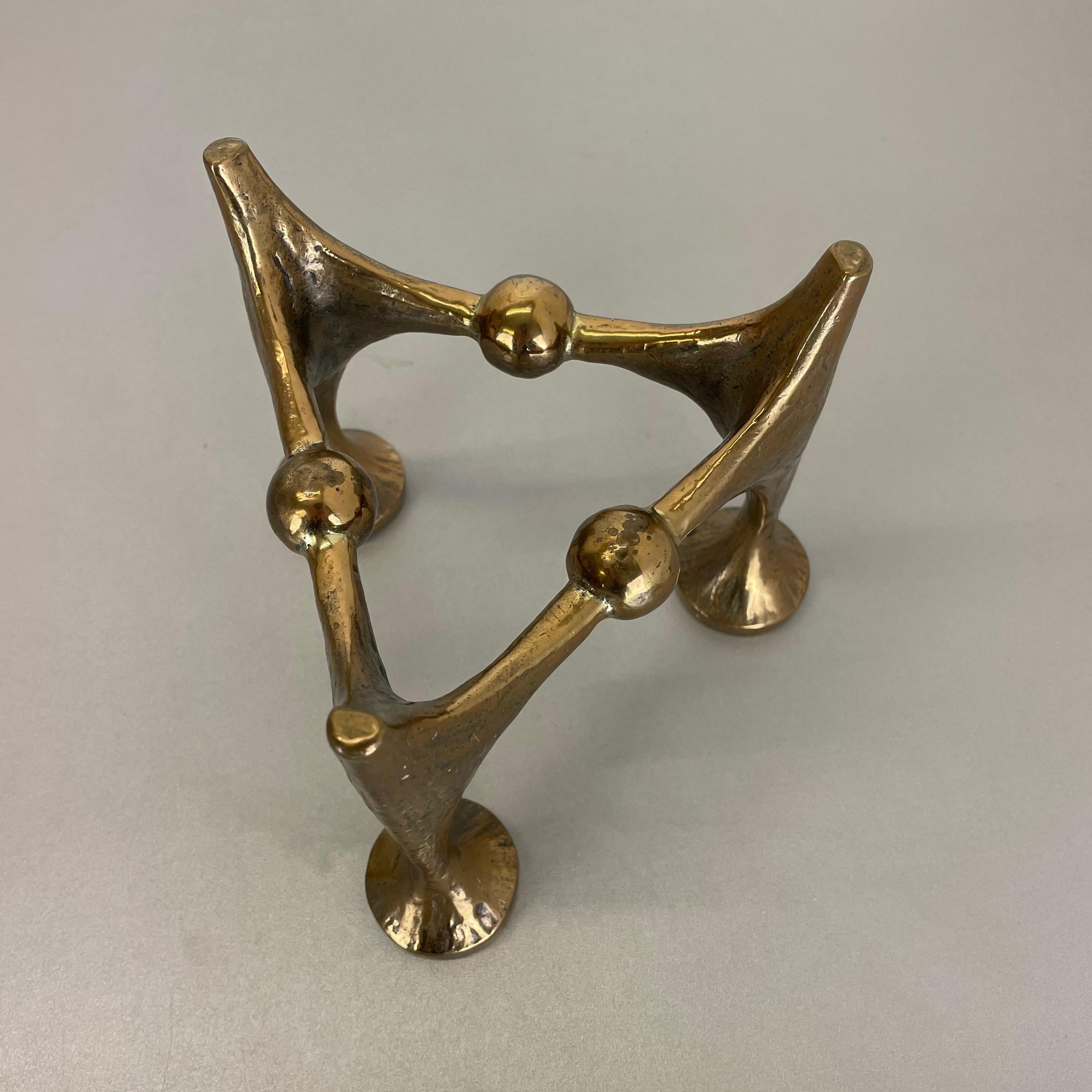 Midcentury Brutalist Bronze Candleholder by Michael Harjes, Germany, 1960s no1 For Sale 9