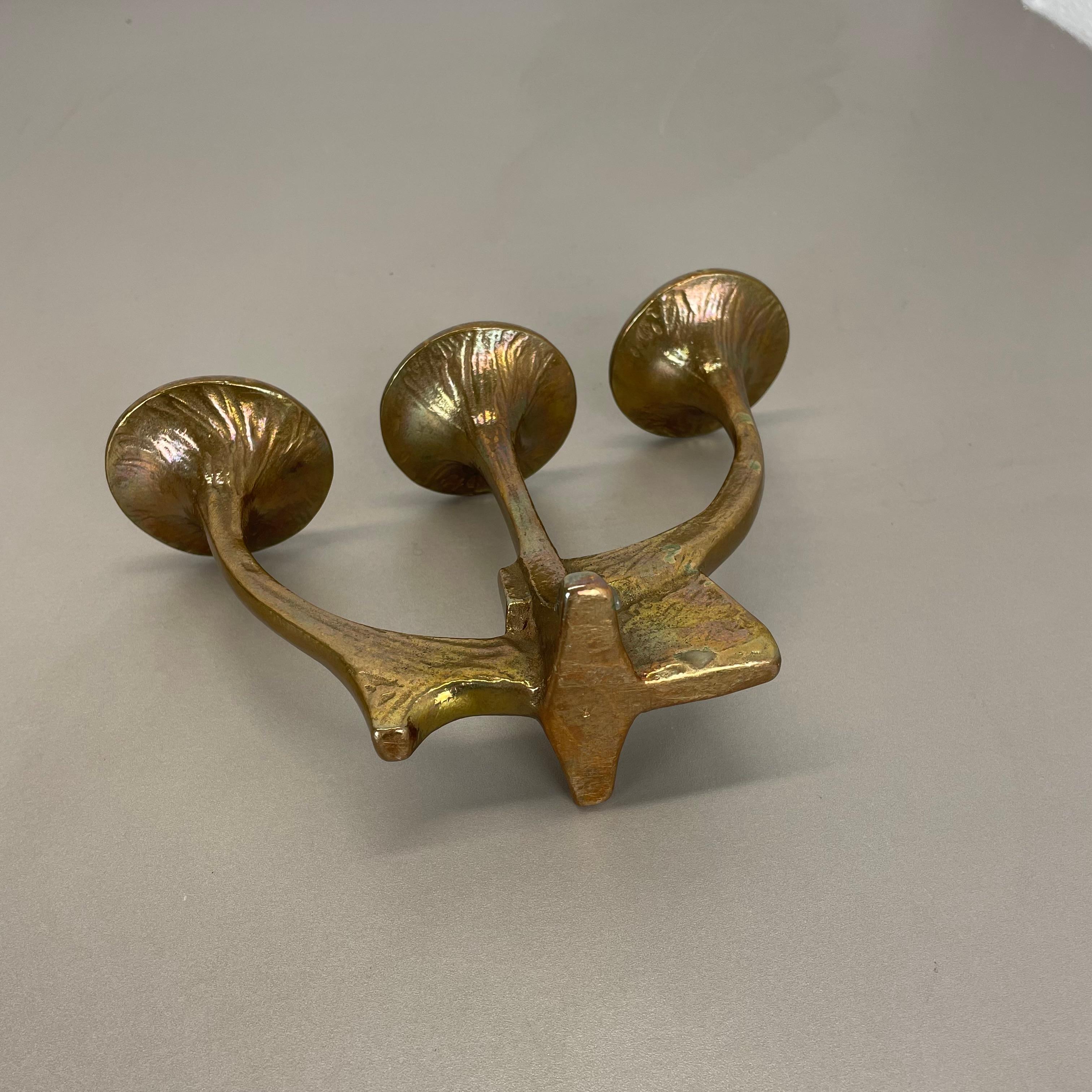 Midcentury Brutalist Bronze Candleholder by Michael Harjes, Germany, 1960s For Sale 9