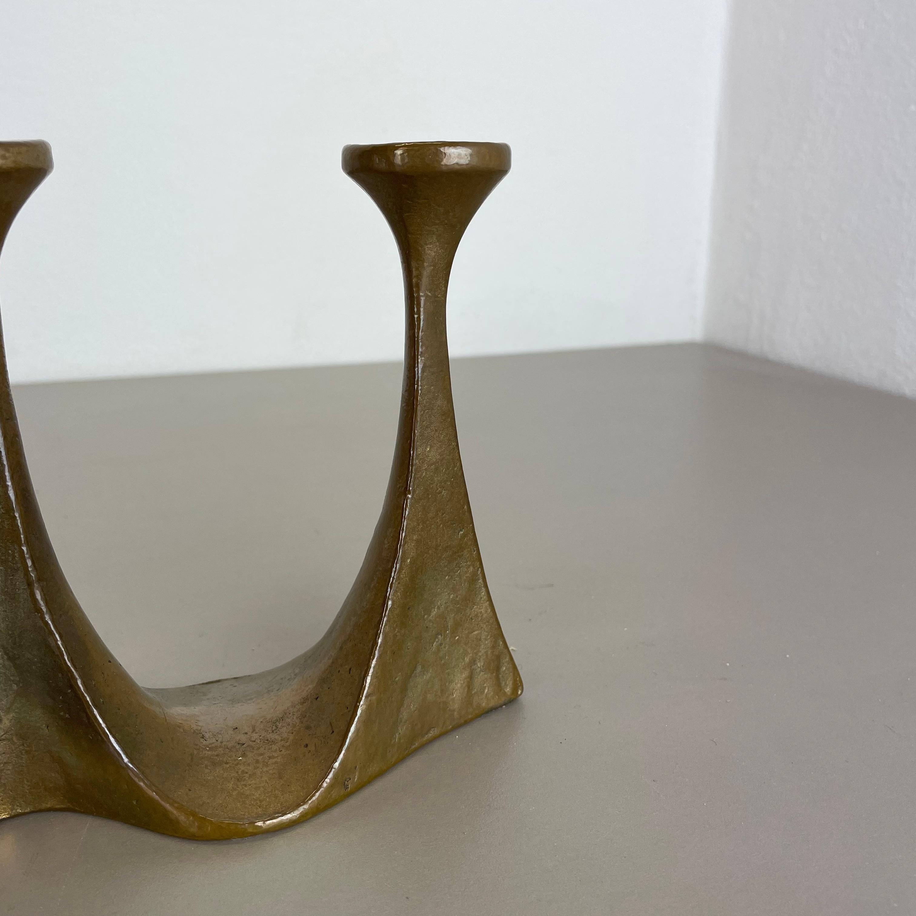 Midcentury Brutalist Bronze Candleholder by Michael Harjes, Germany, 1960s For Sale 10