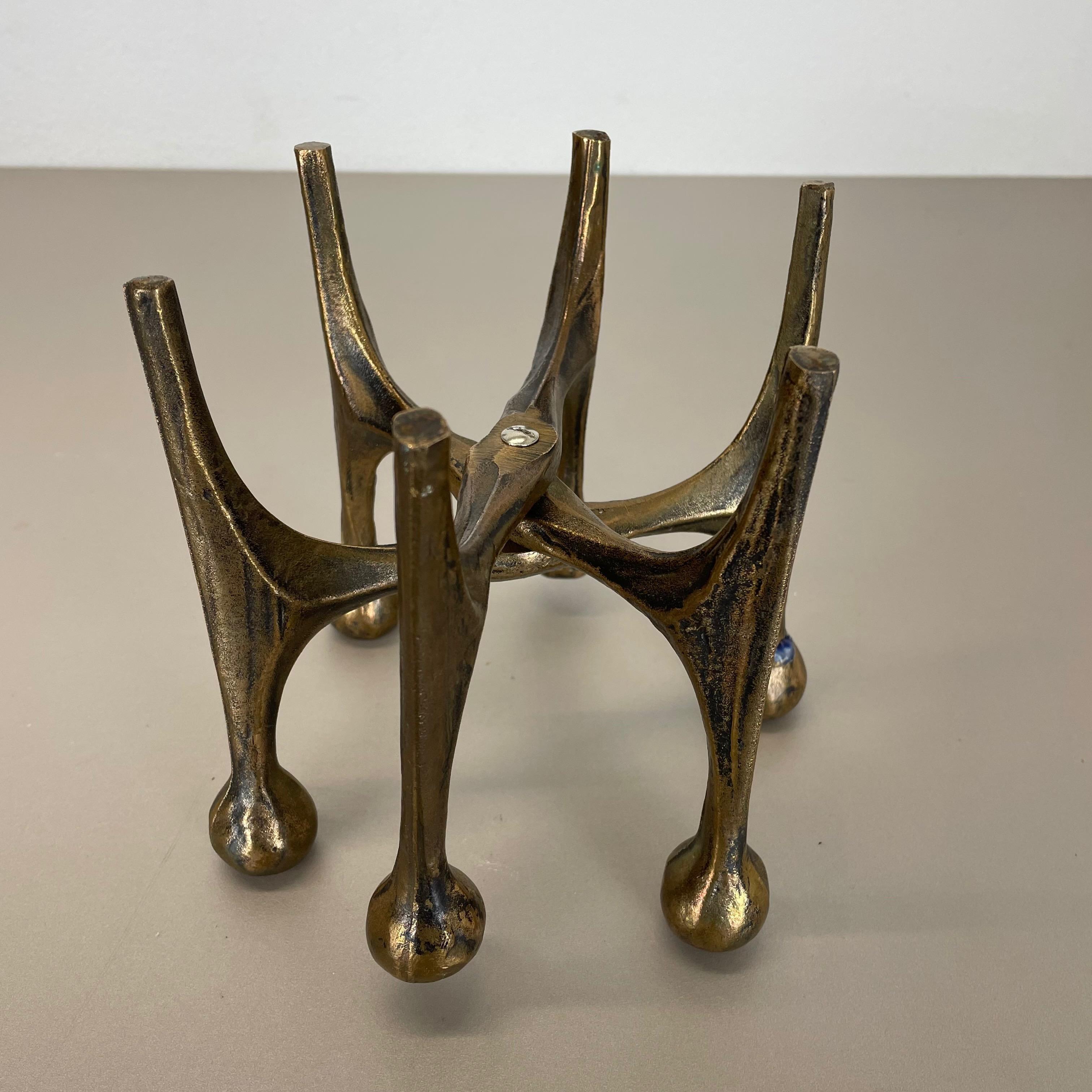 Midcentury Brutalist Bronze Candleholder by Michael Harjes, Germany, 1960s For Sale 11