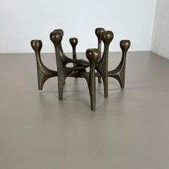 Midcentury Brutalist Bronze Candleholder by Michael Harjes, Germany, 1960s