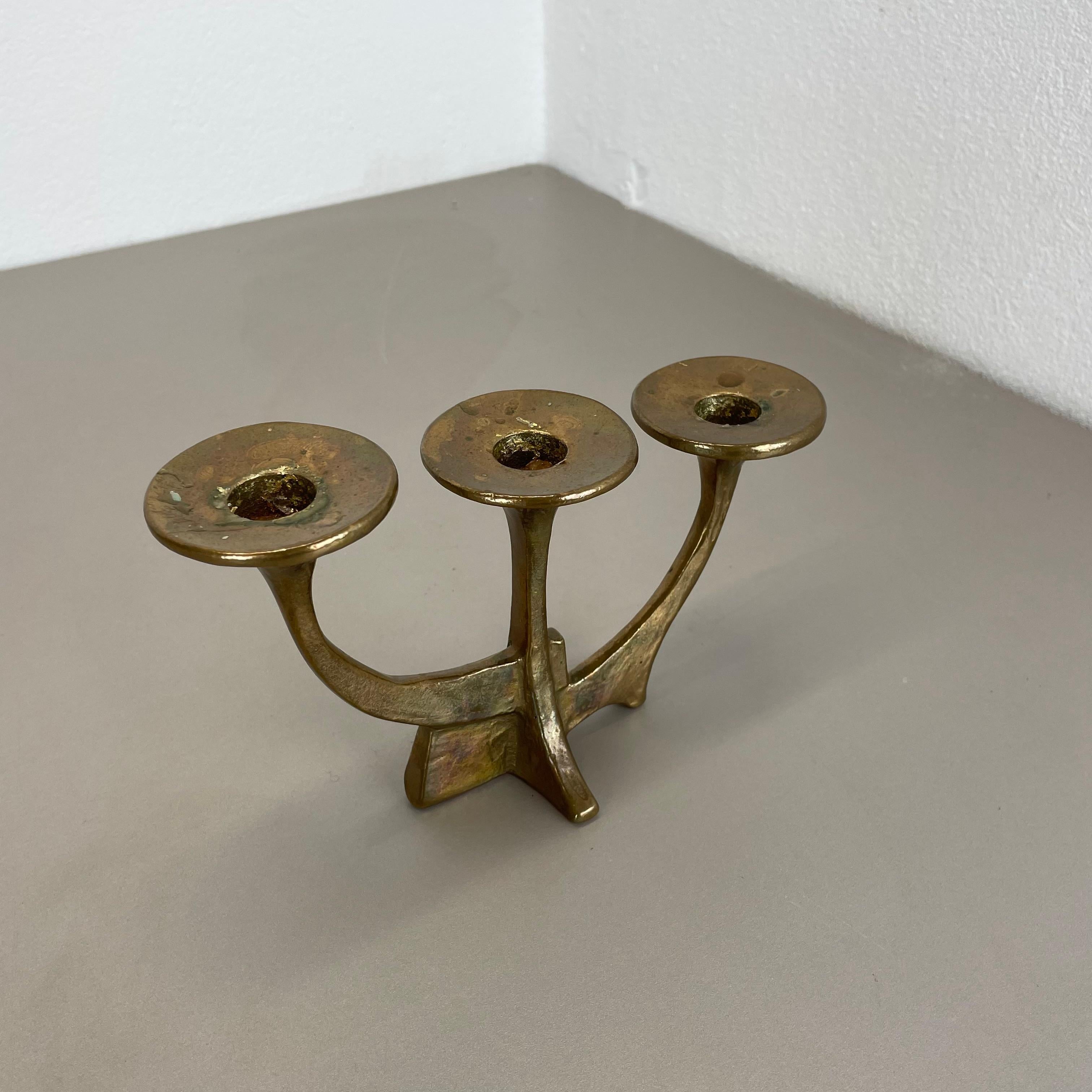 Scandinavian Modern Midcentury Brutalist Bronze Candleholder by Michael Harjes, Germany, 1960s For Sale