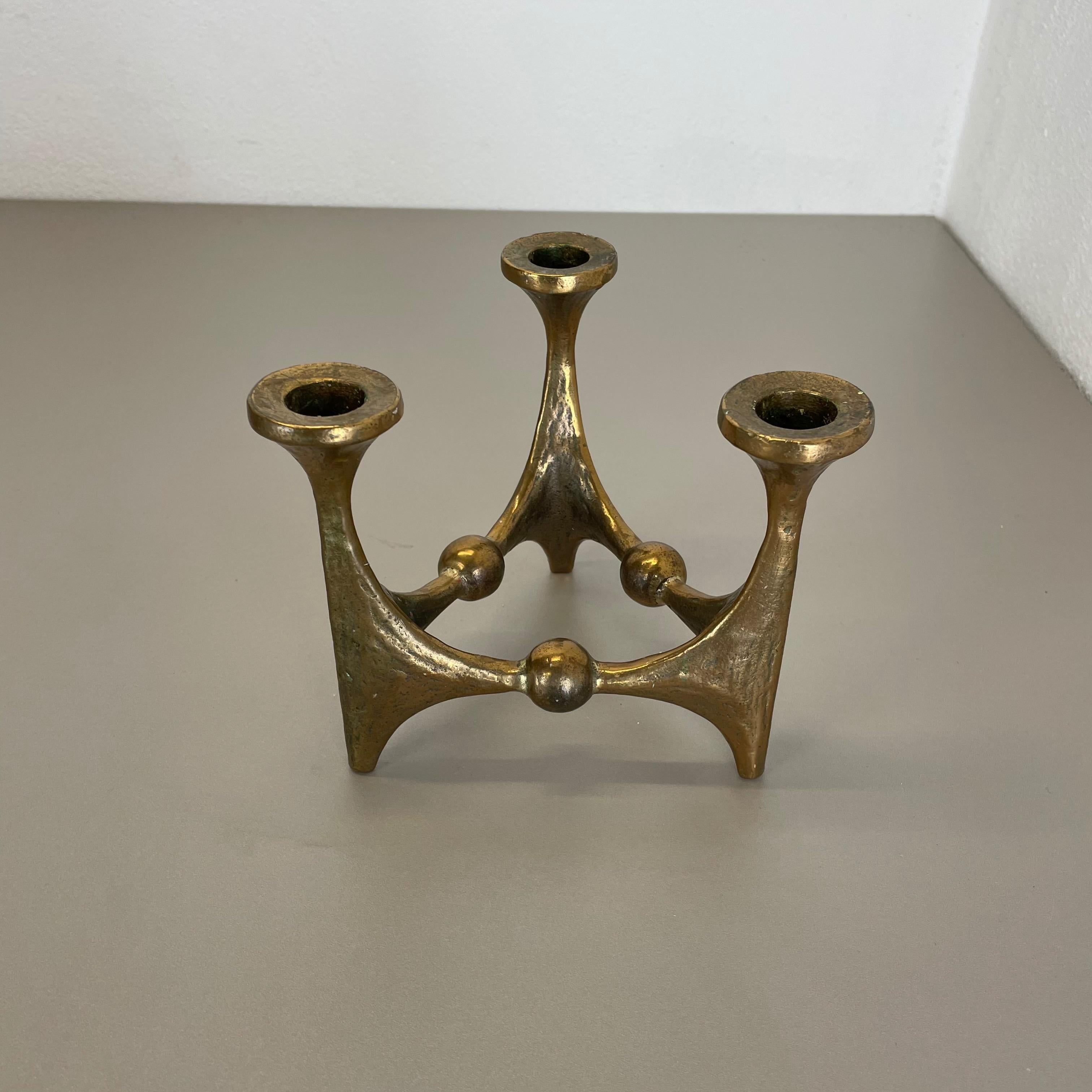 Midcentury Brutalist Bronze Candleholder by Michael Harjes, Germany, 1960s no1 In Good Condition For Sale In Kirchlengern, DE
