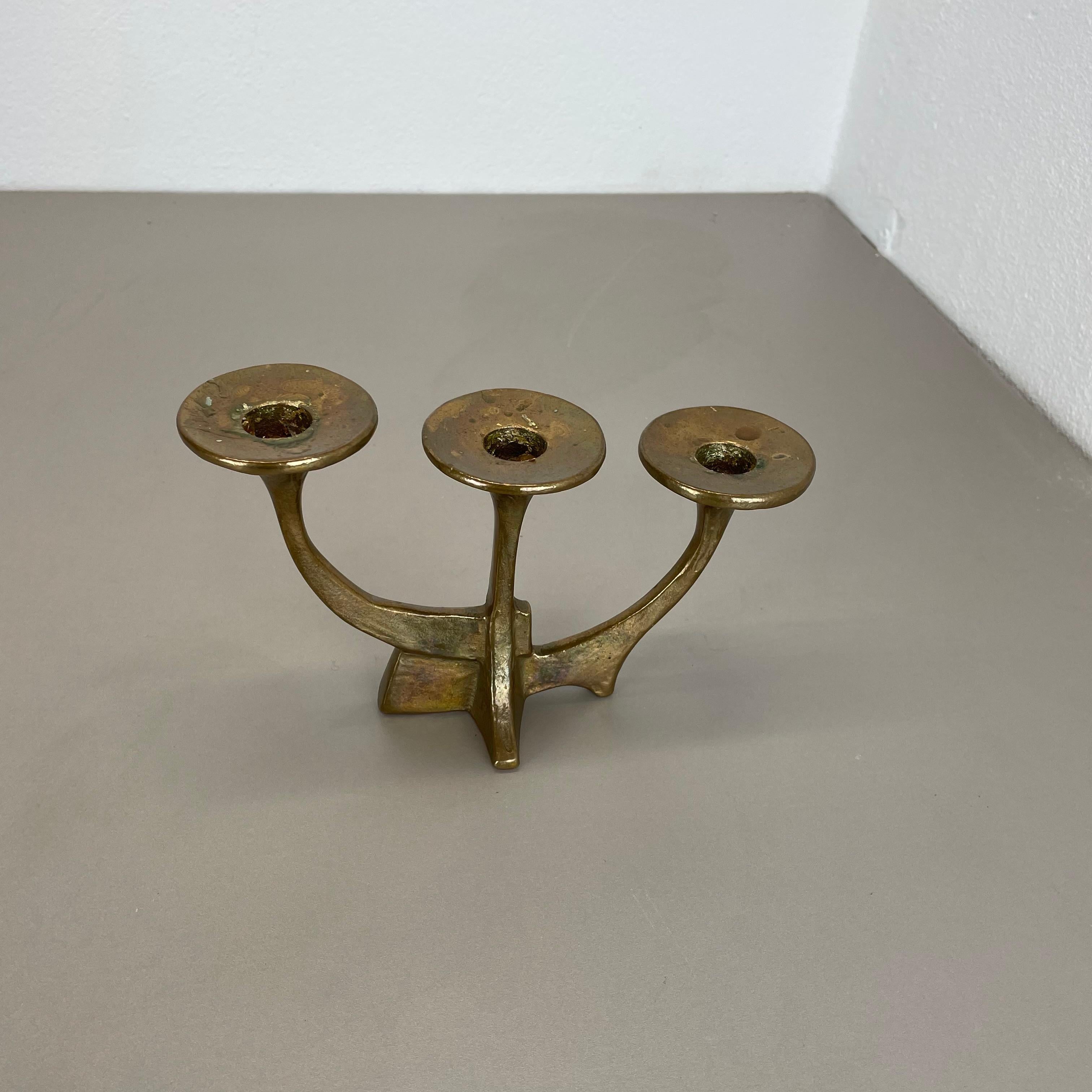 Midcentury Brutalist Bronze Candleholder by Michael Harjes, Germany, 1960s In Good Condition For Sale In Kirchlengern, DE