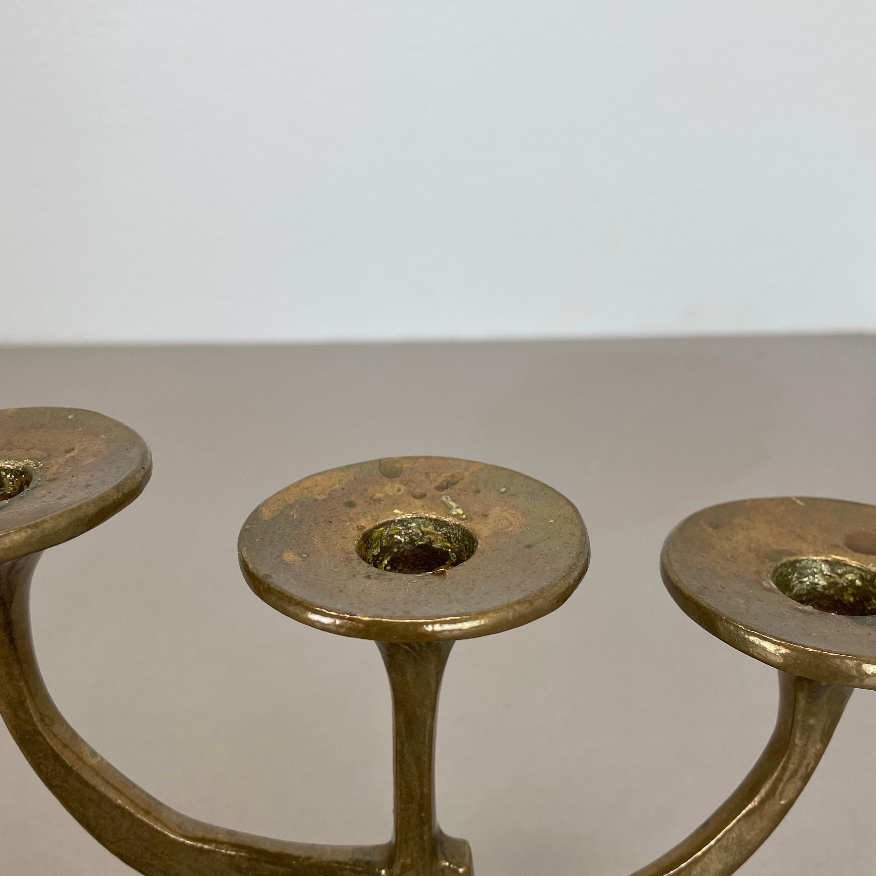 Midcentury Brutalist Bronze Candleholder by Michael Harjes, Germany, 1960s For Sale 1