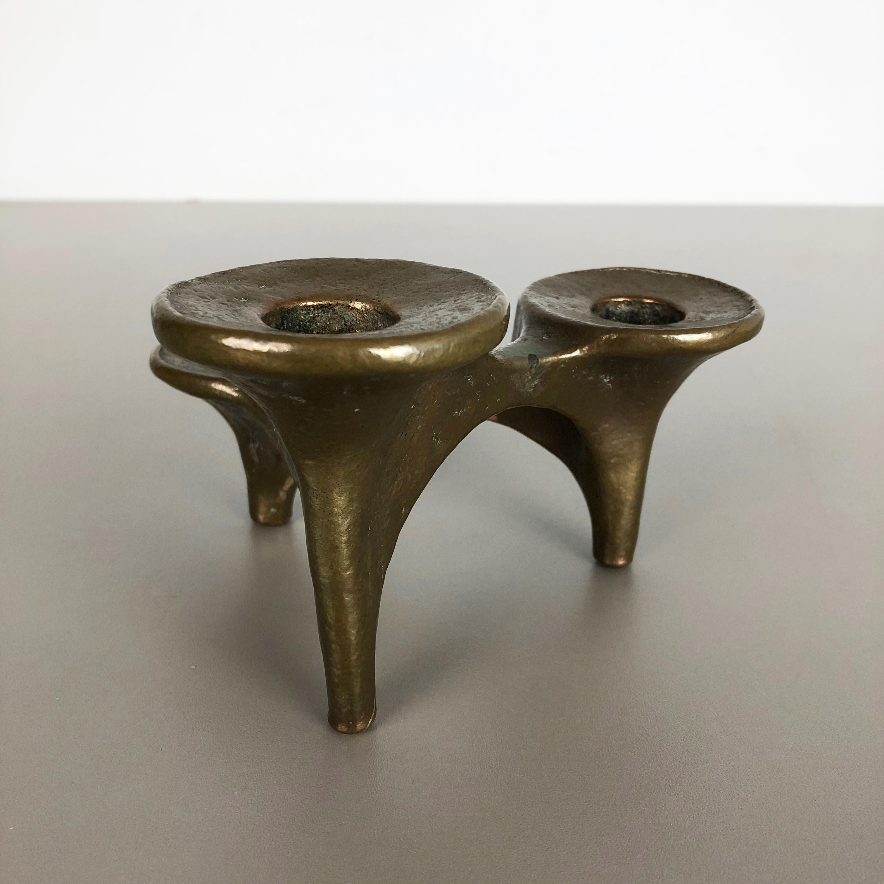 Midcentury Brutalist Bronze Candleholder by Michael Harjes, Germany, 1960s 2