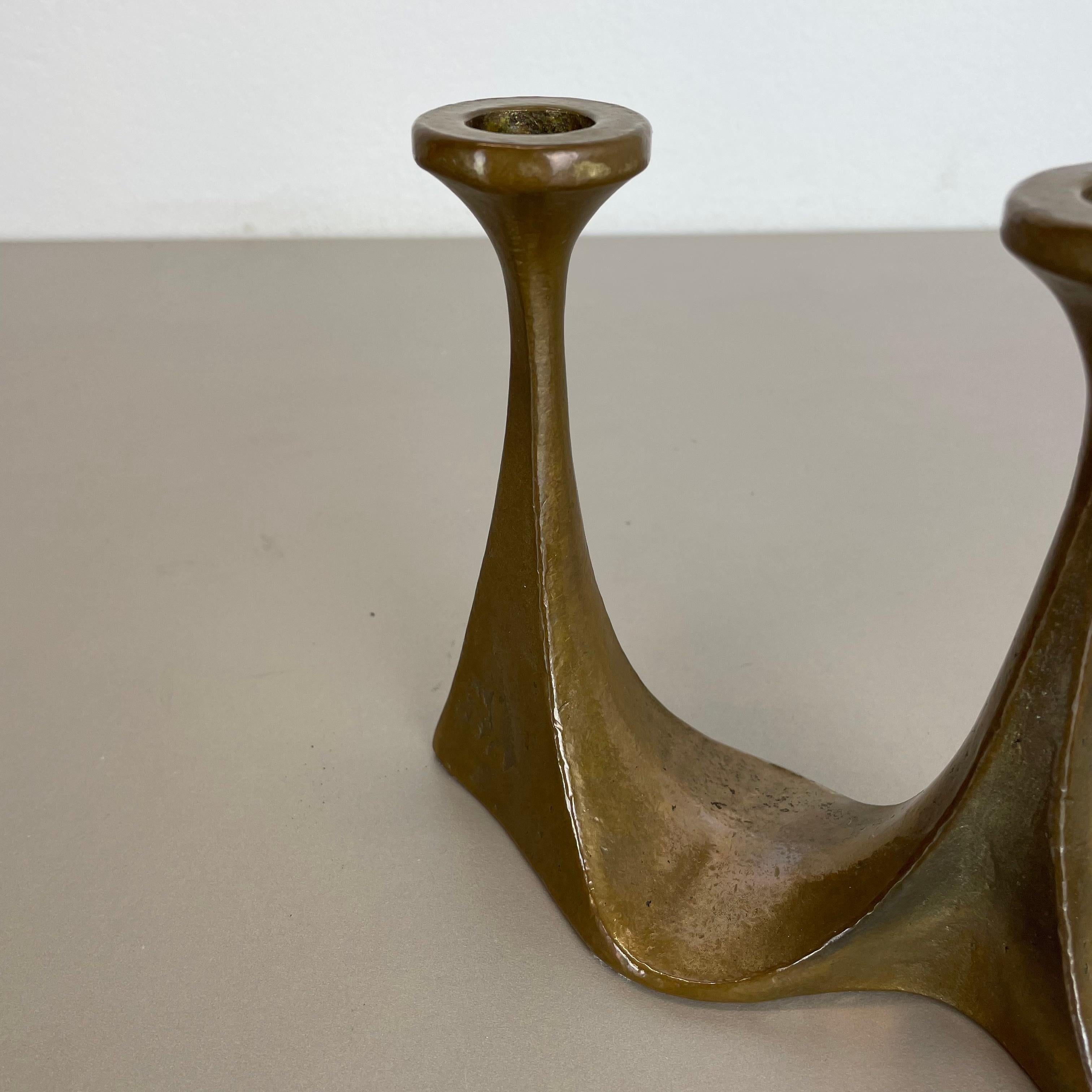 Midcentury Brutalist Bronze Candleholder by Michael Harjes, Germany, 1960s For Sale 2