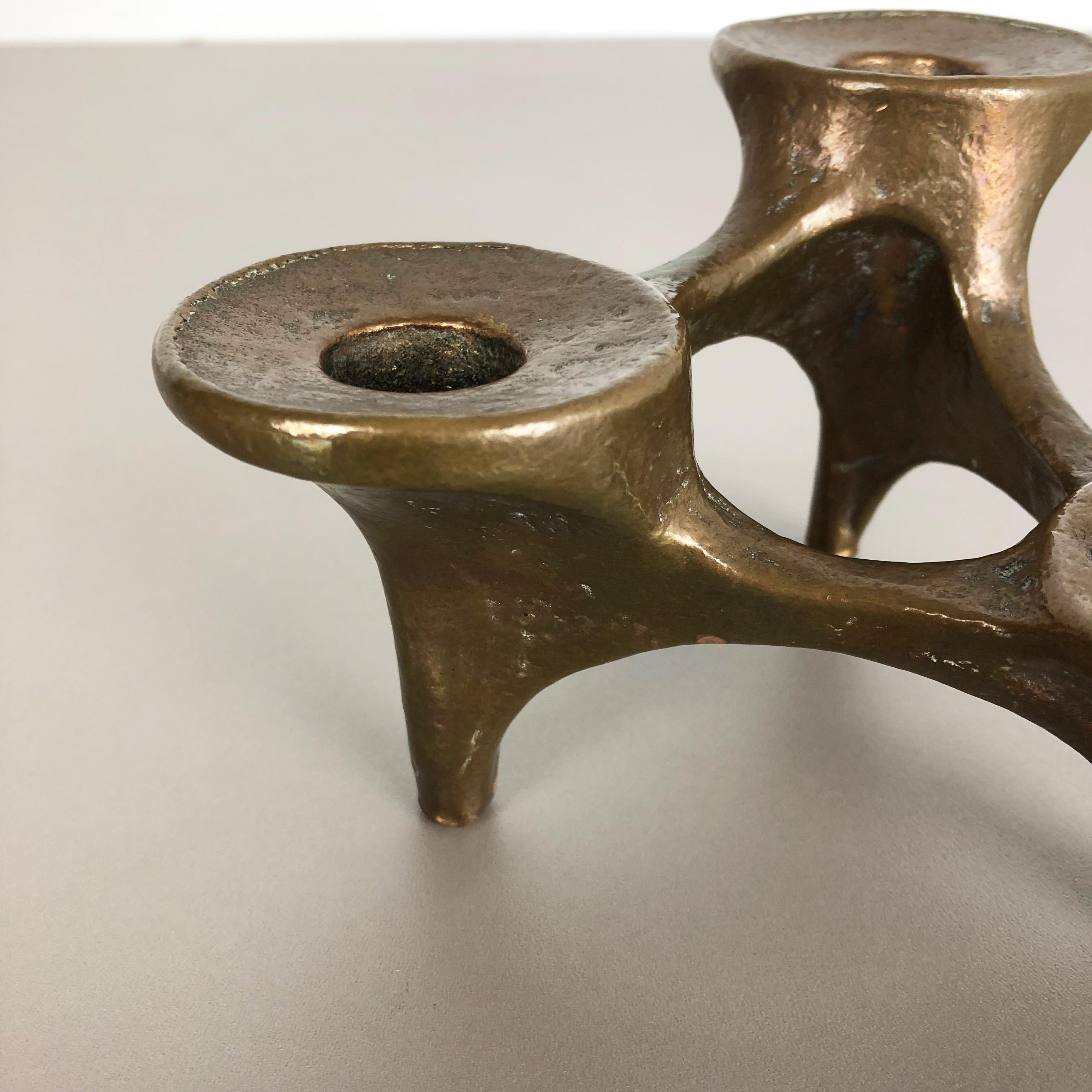 Midcentury Brutalist Bronze Candleholder by Michael Harjes, Germany, 1960s 3