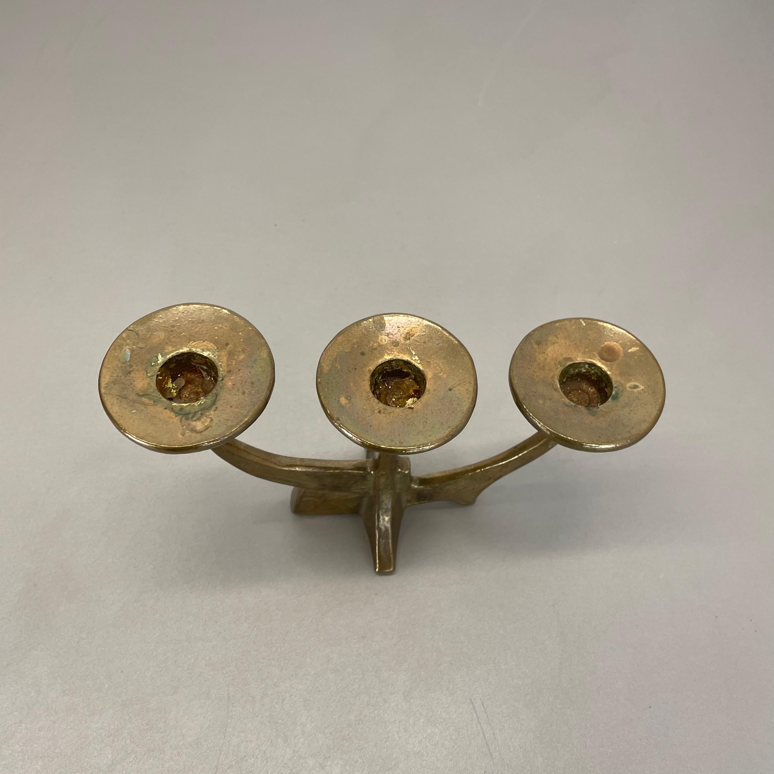 Midcentury Brutalist Bronze Candleholder by Michael Harjes, Germany, 1960s For Sale 3
