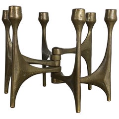 Midcentury Brutalist Bronze Candleholder by Michael Harjes, Germany, 1960s