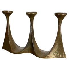 Midcentury Brutalist Bronze Candleholder by Michael Harjes, Germany, 1960s