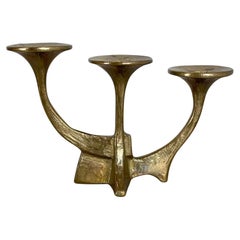 Candelabro de Bronce Brutalista de mediados de siglo de Michael Harjes, Alemania, años 60