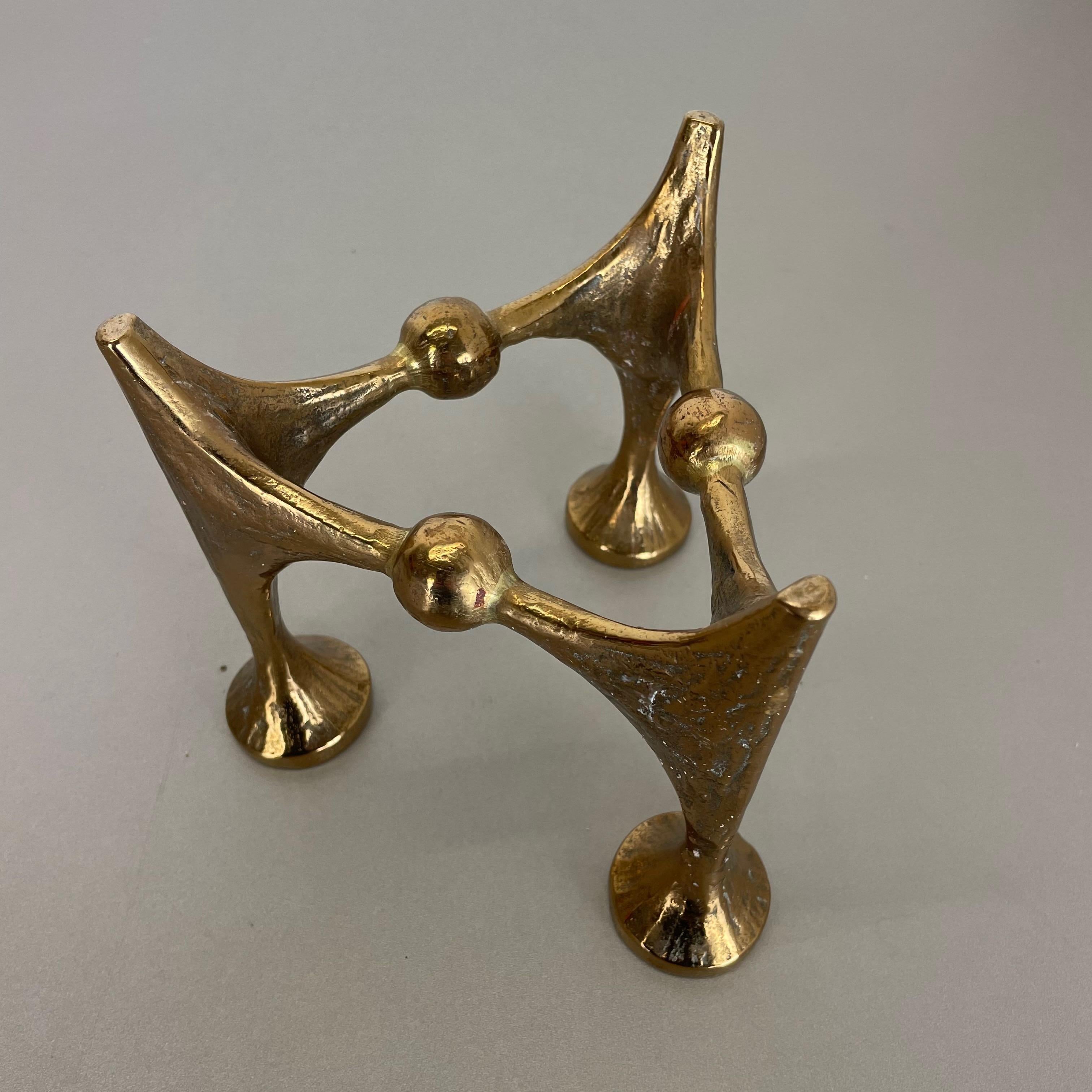 Midcentury Brutalist Bronze Candleholder by Michael Harjes, Germany, 1960s no2 For Sale 9