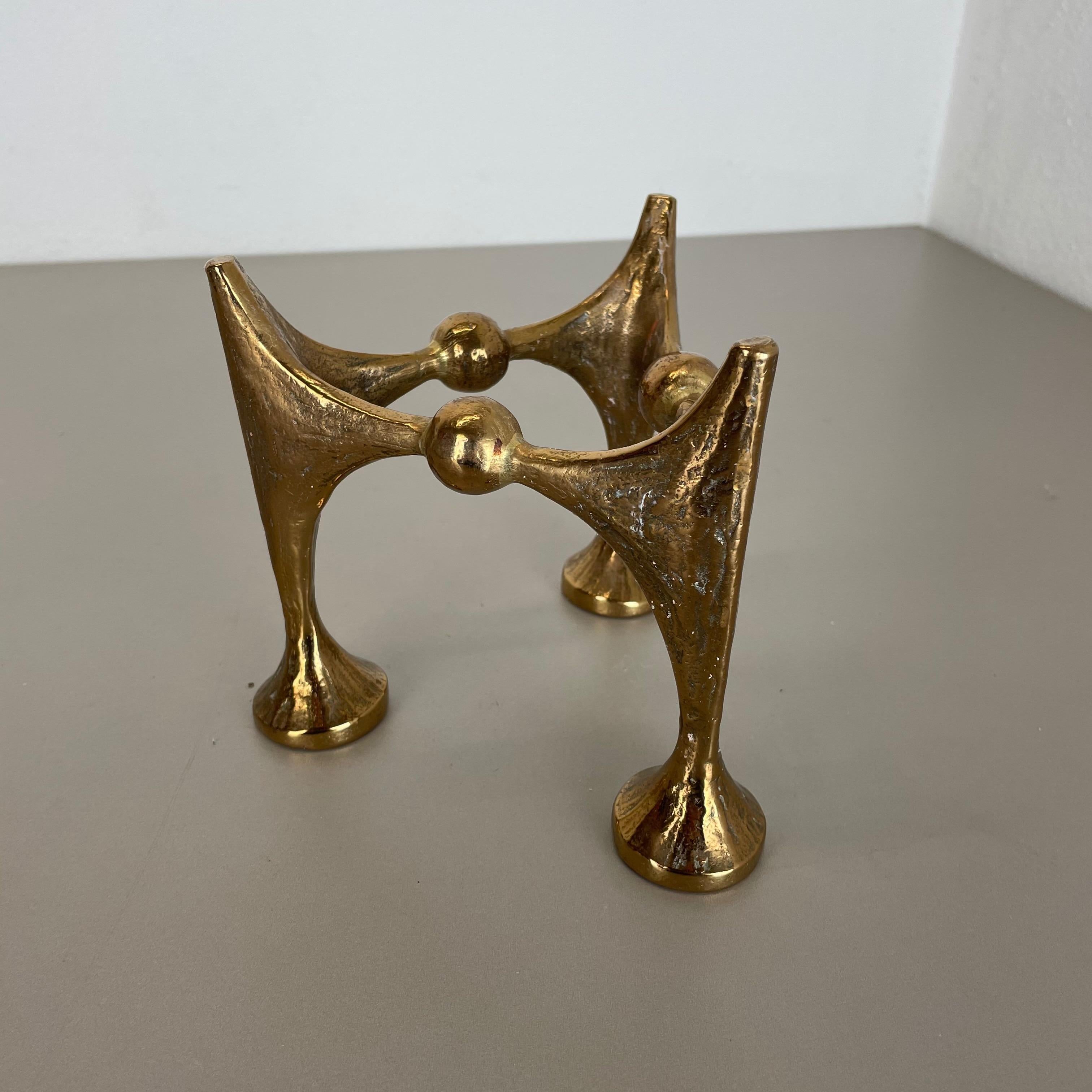Midcentury Brutalist Bronze Candleholder by Michael Harjes, Germany, 1960s no2 For Sale 10