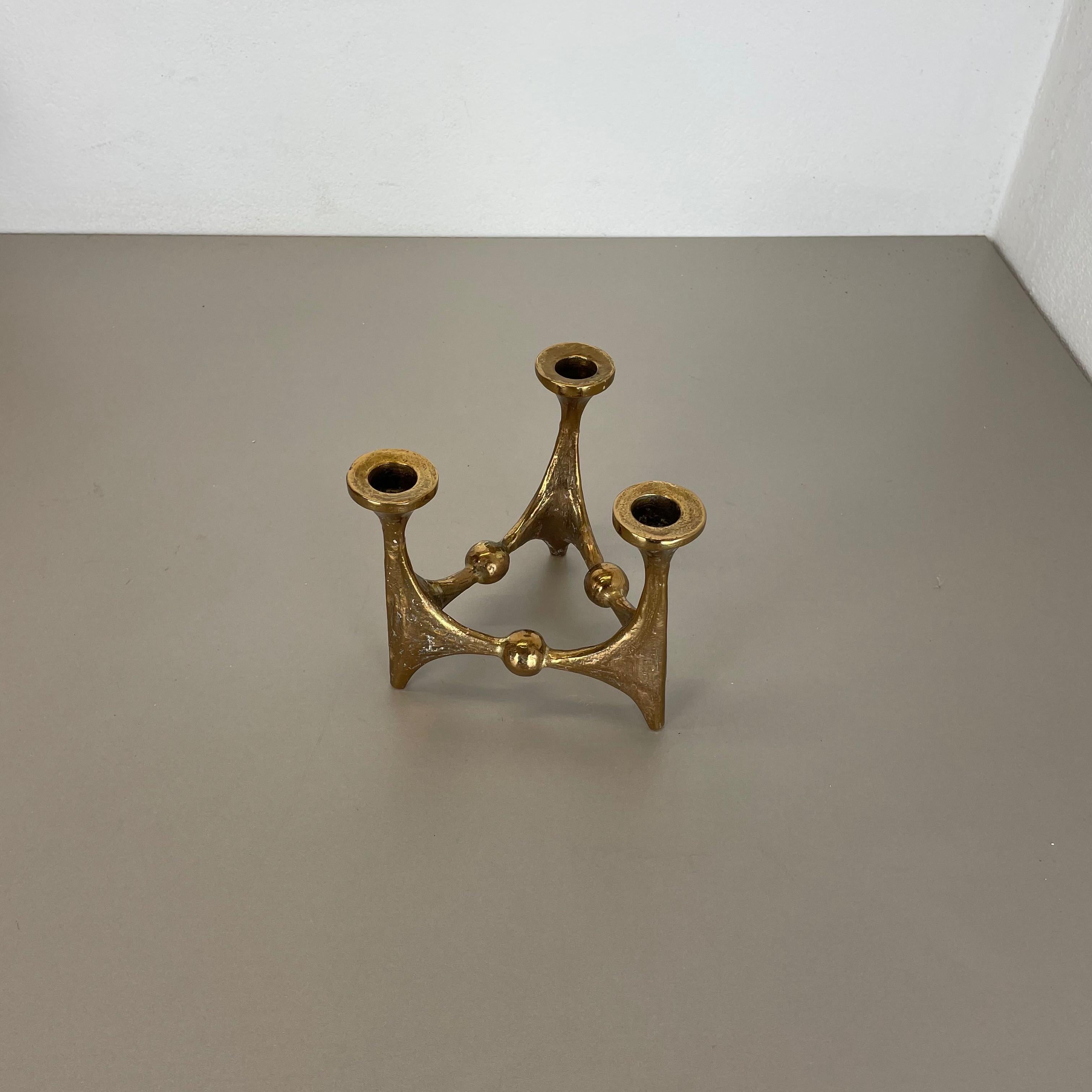 Midcentury Brutalist Bronze Candleholder by Michael Harjes, Germany, 1960s no2 In Good Condition For Sale In Kirchlengern, DE