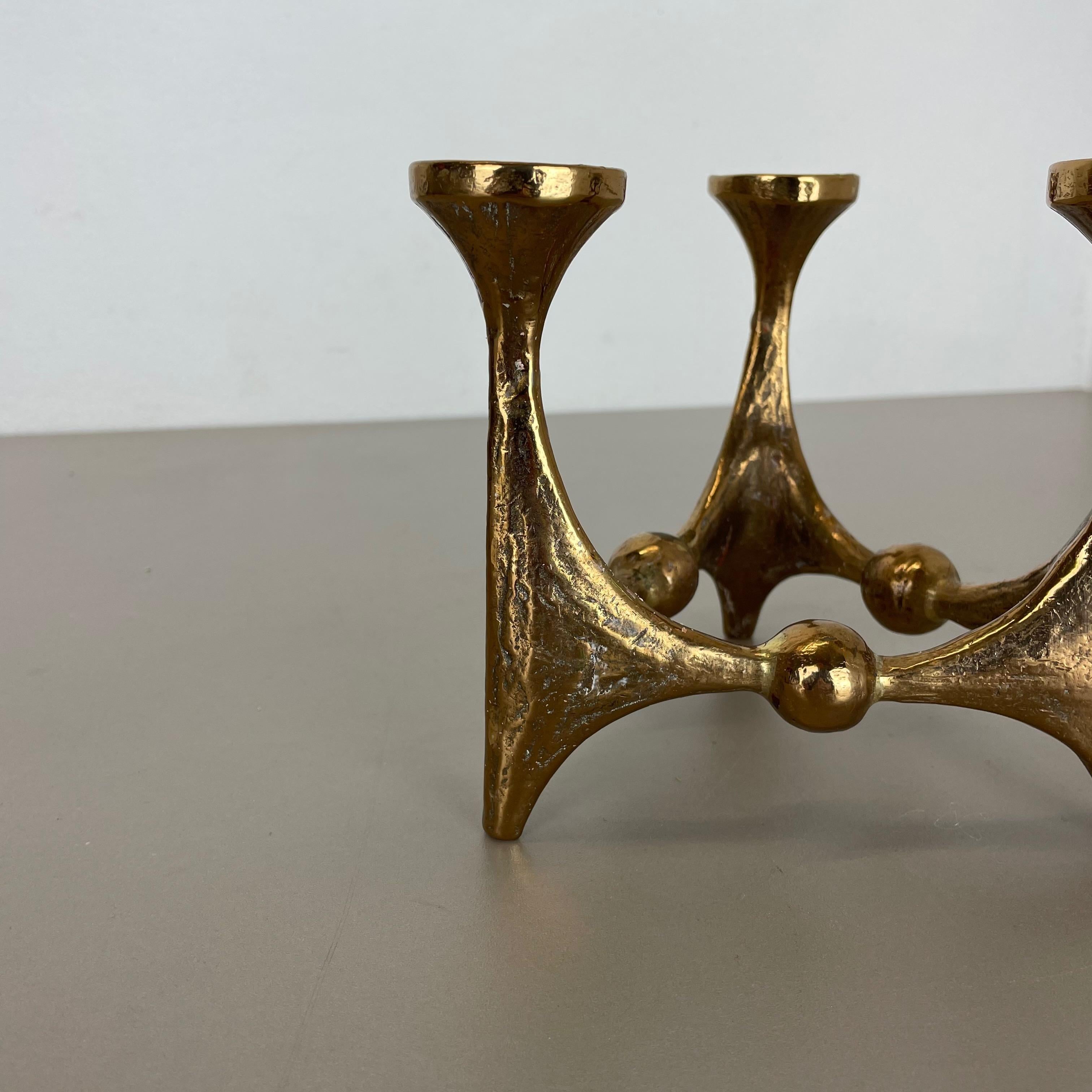 20th Century Midcentury Brutalist Bronze Candleholder by Michael Harjes, Germany, 1960s no2 For Sale