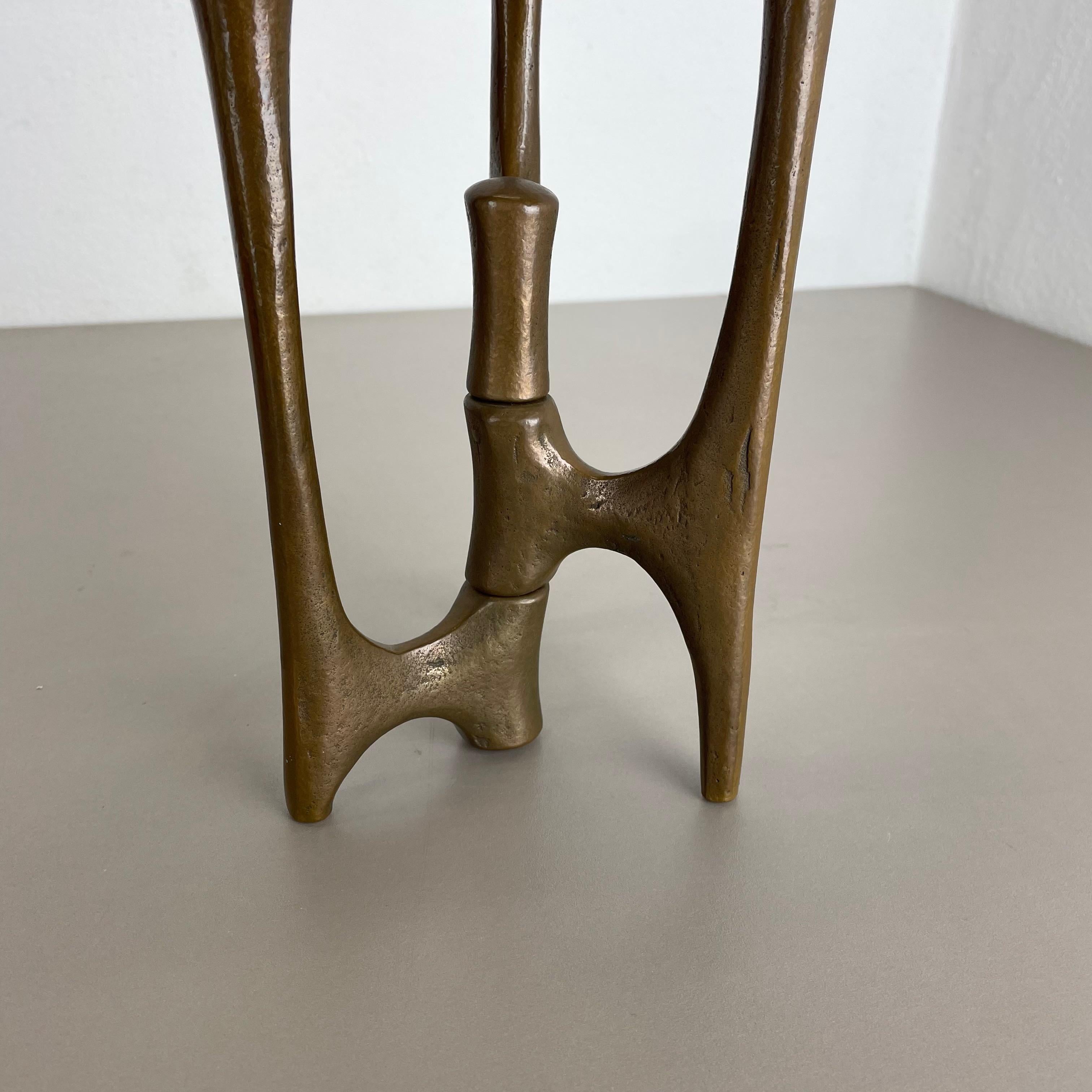 Midcentury Brutalist Bronze TRIPOD Candleholder by Michael Harjes, Germany 1960s For Sale 7