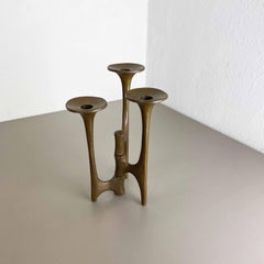 Midcentury Brutalist Bronze TRIPOD Candleholder by Michael Harjes, Germany 1960s
