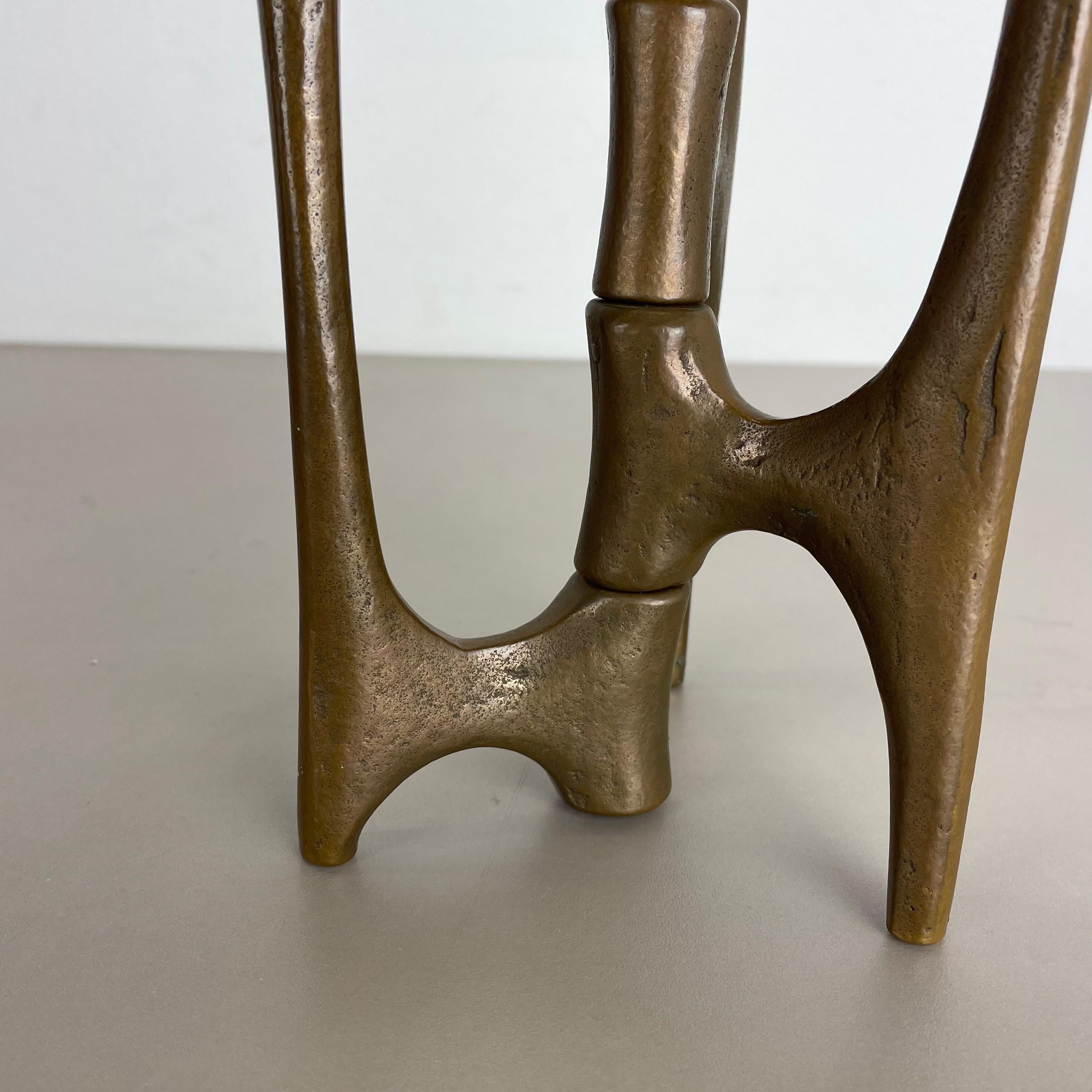 Midcentury Brutalist Bronze TRIPOD Candleholder by Michael Harjes, Germany 1960s In Good Condition For Sale In Kirchlengern, DE