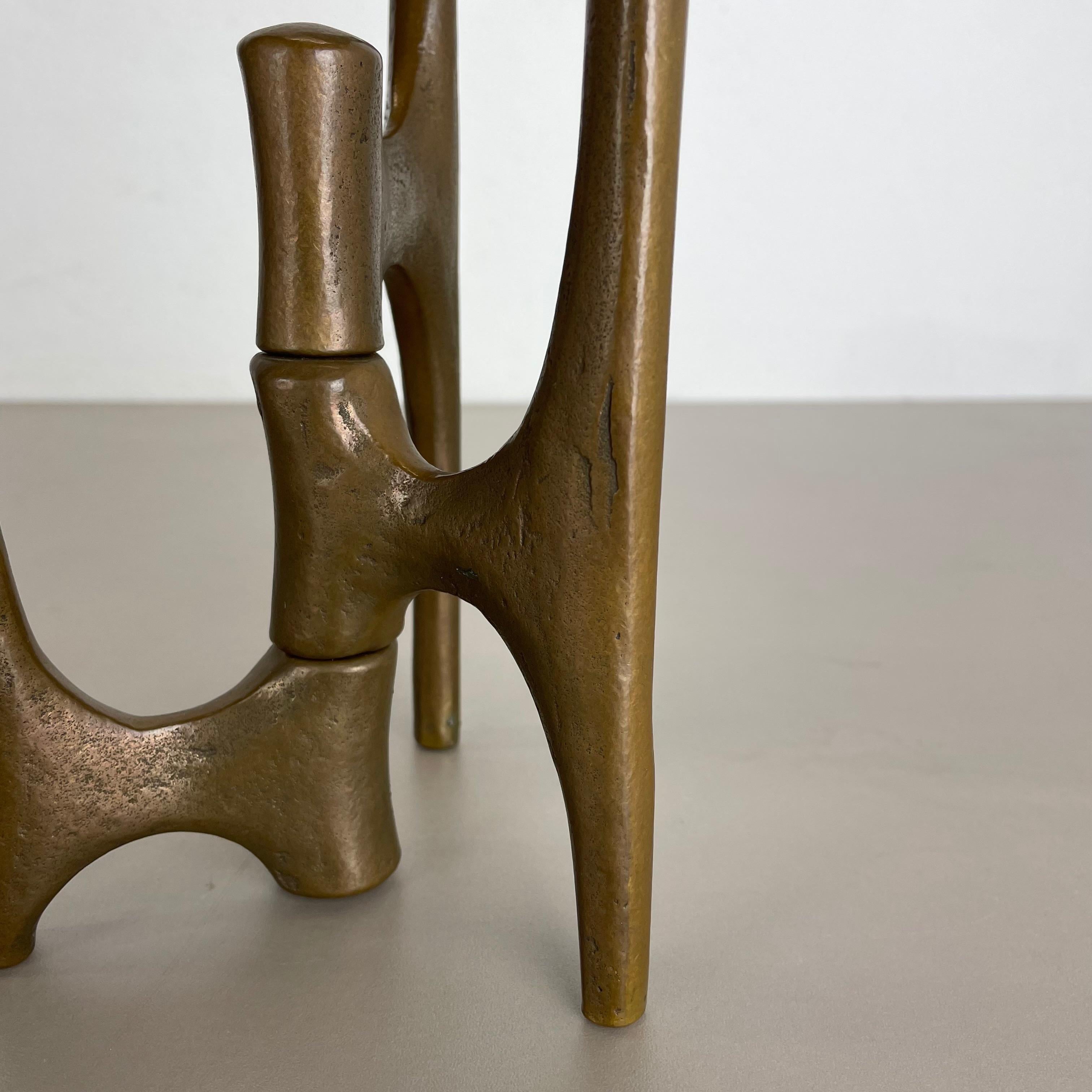 Midcentury Brutalist Bronze TRIPOD Candleholder by Michael Harjes, Germany 1960s For Sale 2