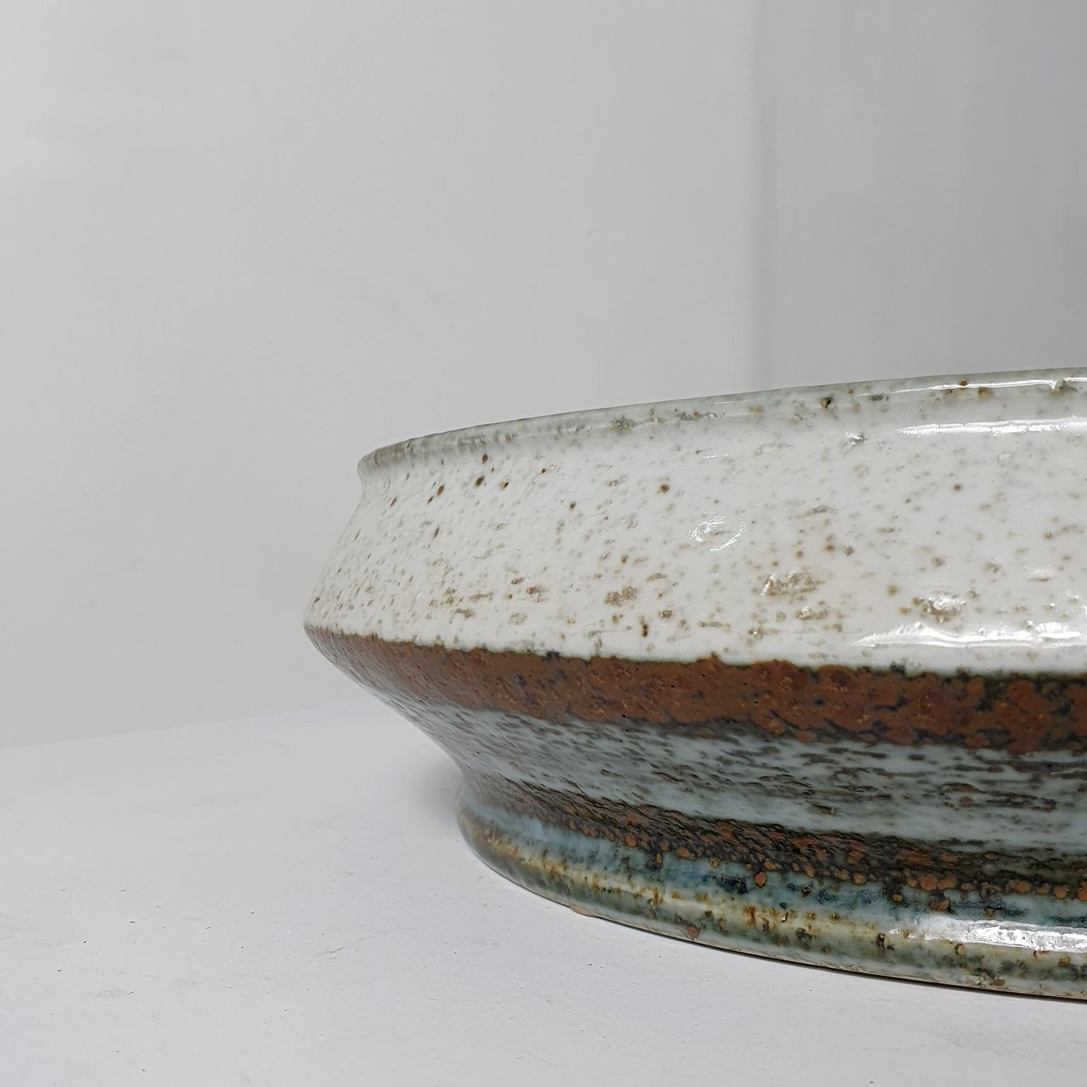 Midcentury Brutalist Ceramic Bowl by Drejargruppen for Rörstrand Sweden For Sale 4