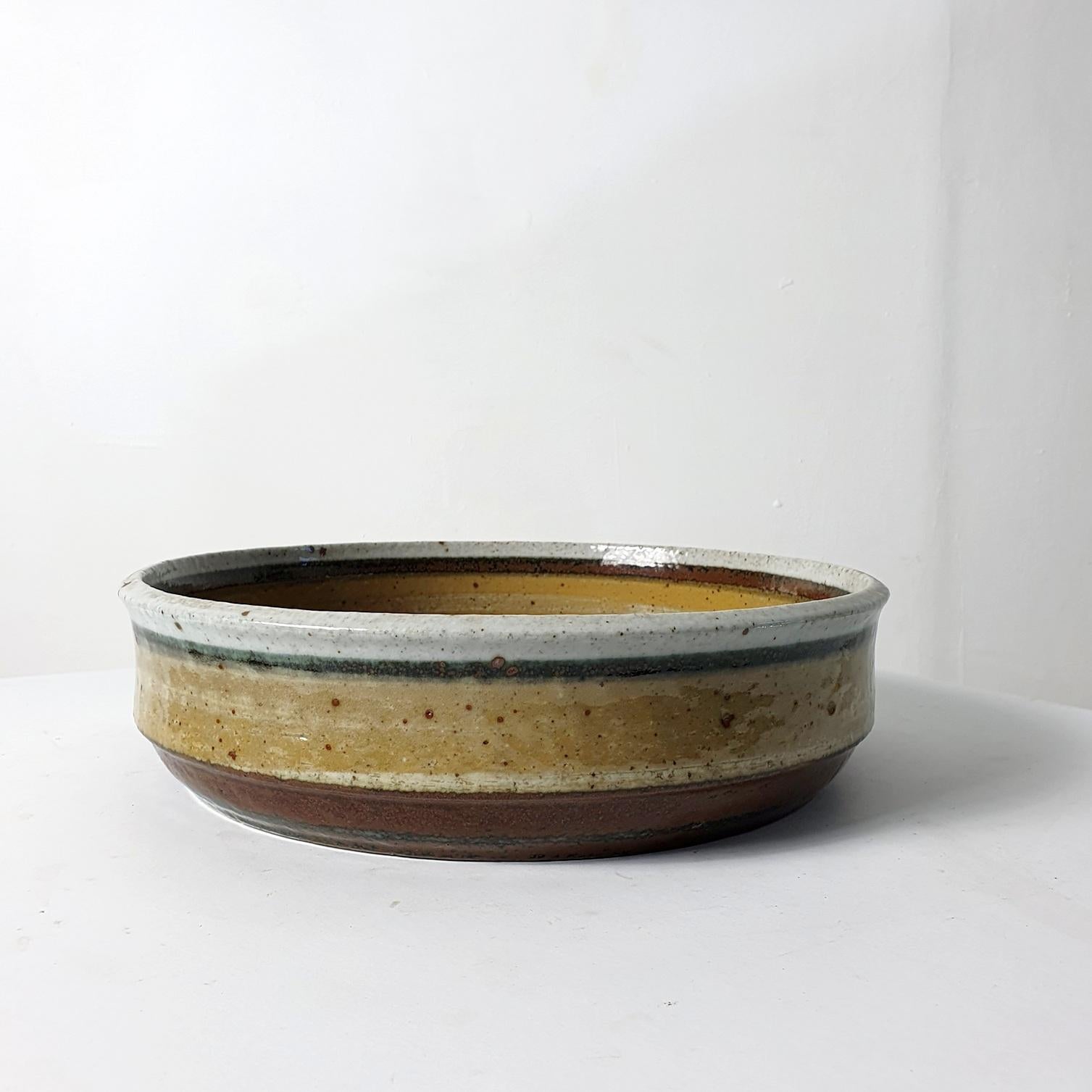 Swedish Boho Chic Ceramic Bowl by Drejargruppen for Rörstrand Sweden 1970's For Sale