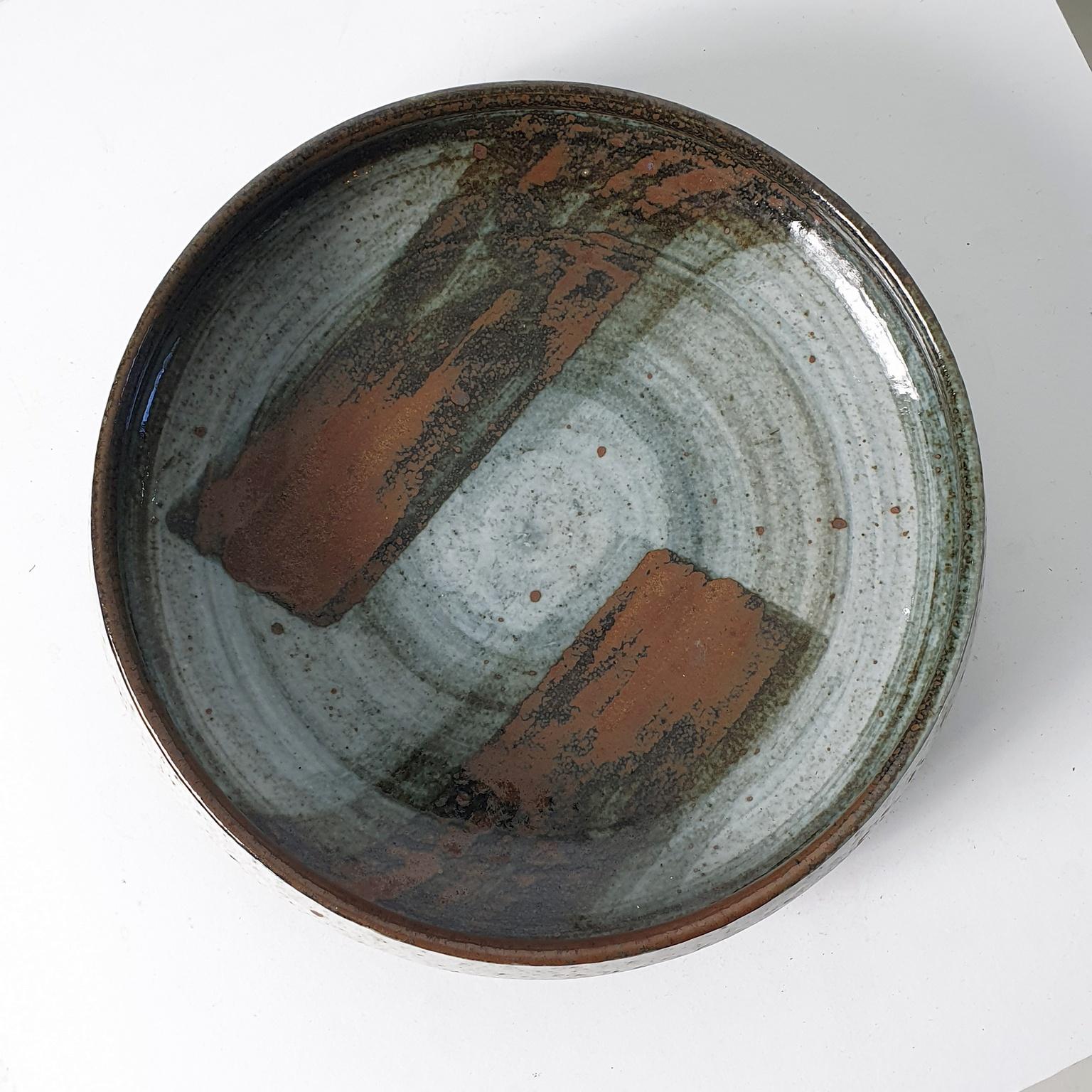 Swedish Midcentury Brutalist Ceramic Bowl by Drejargruppen for Rörstrand Sweden For Sale