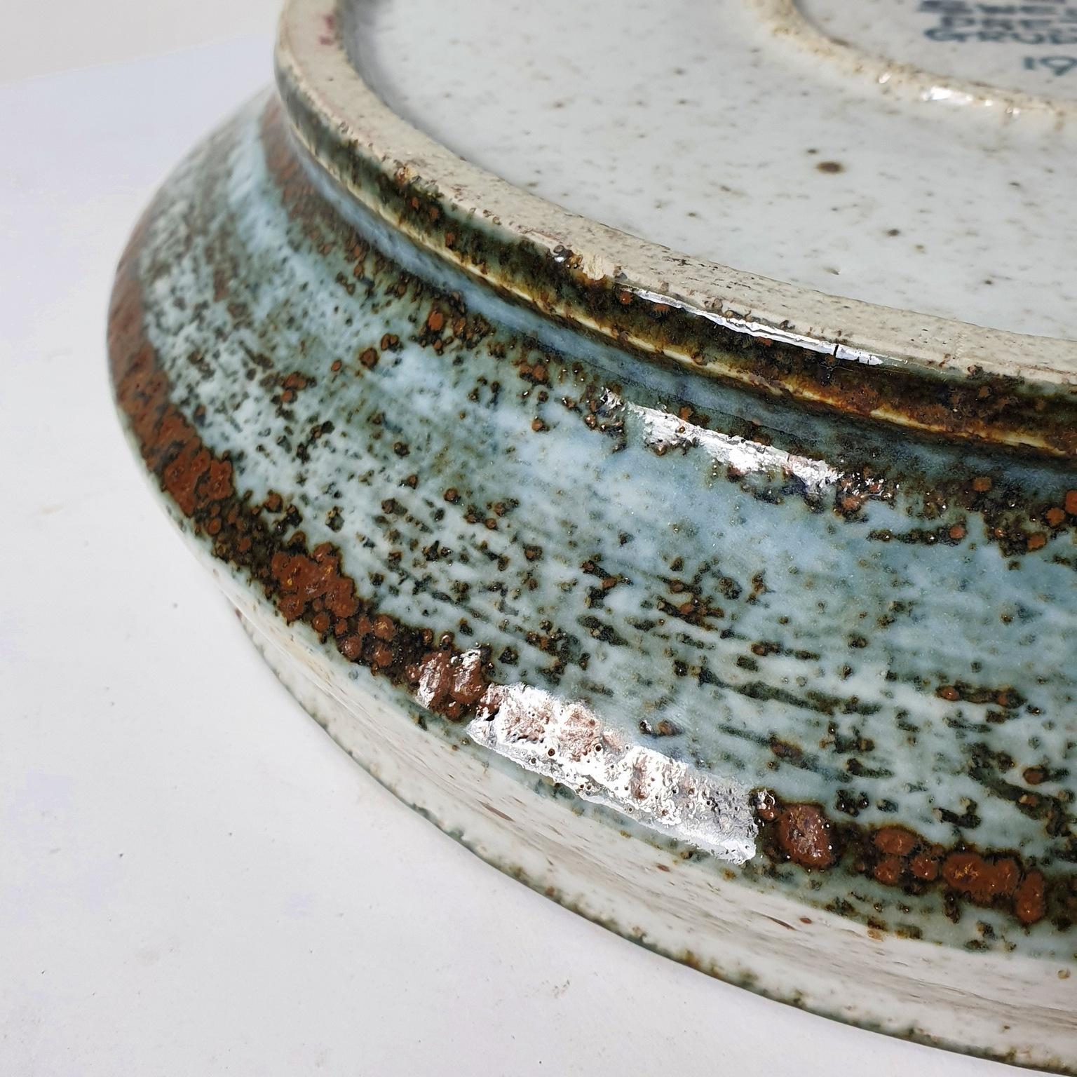 Midcentury Brutalist Ceramic Bowl by Drejargruppen for Rörstrand Sweden For Sale 2