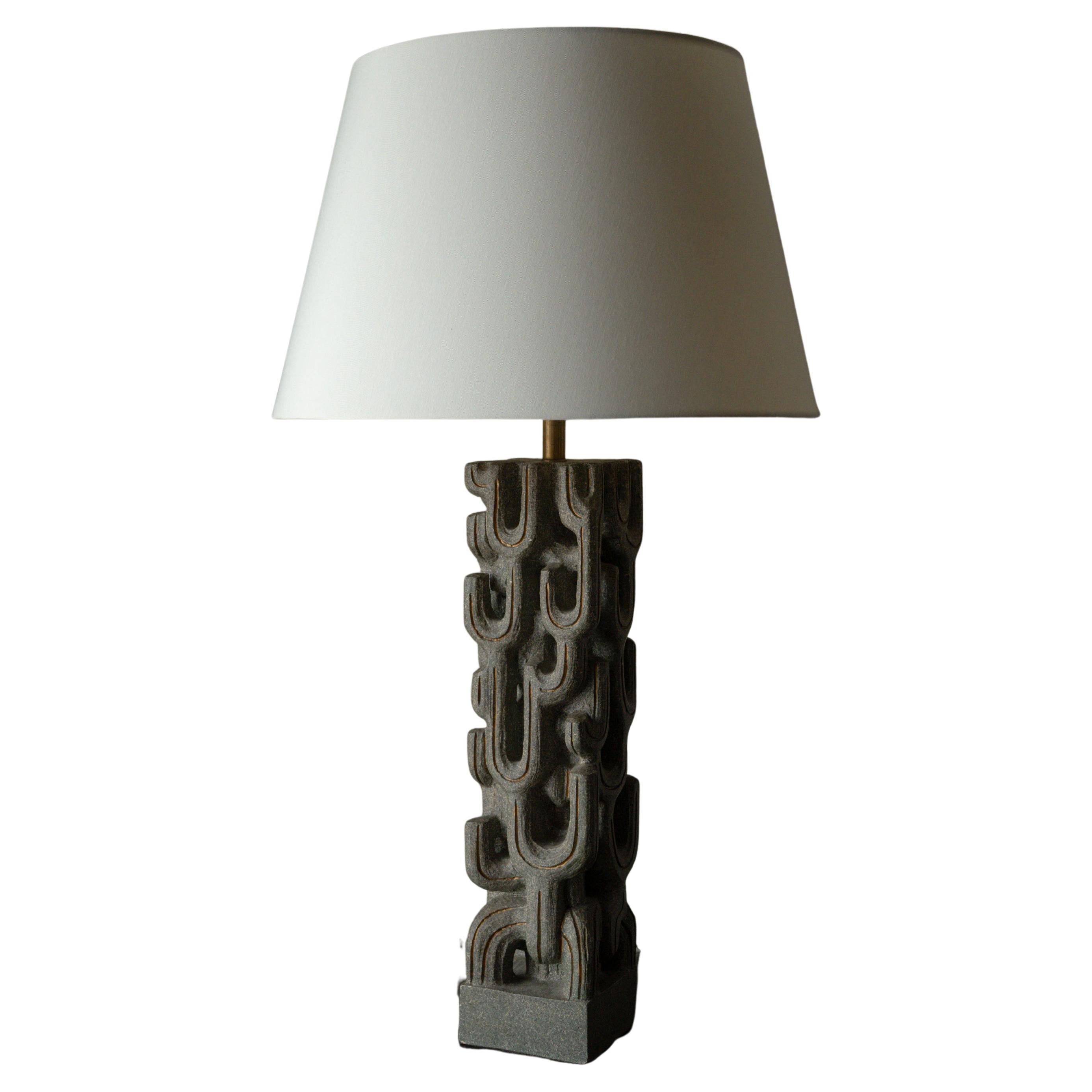 Midcentury Brutalist Chalk Lamp For Sale