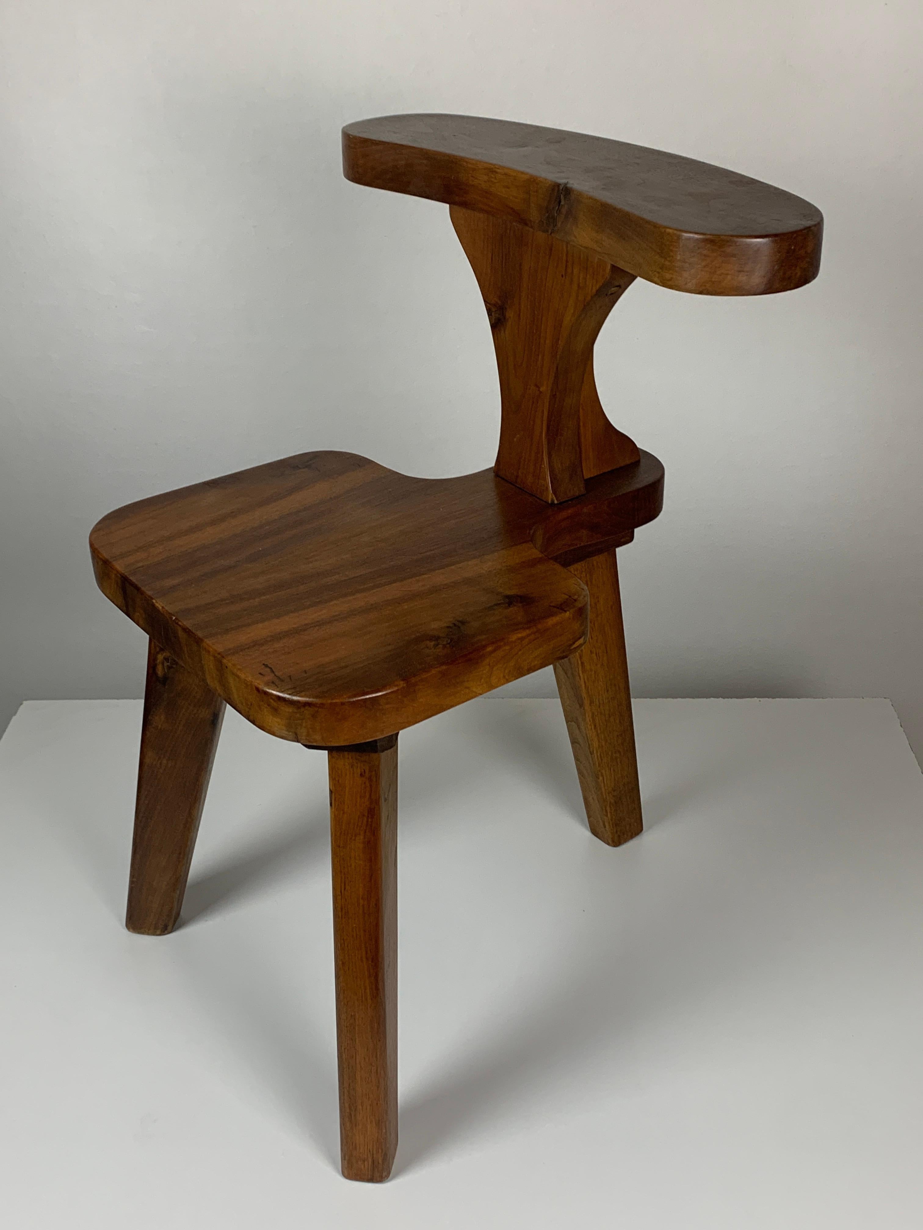 Fauteuil d'appoint tripode de combat ou de conversation brutaliste du milieu du siècle dernier, néerlandais 1950 6