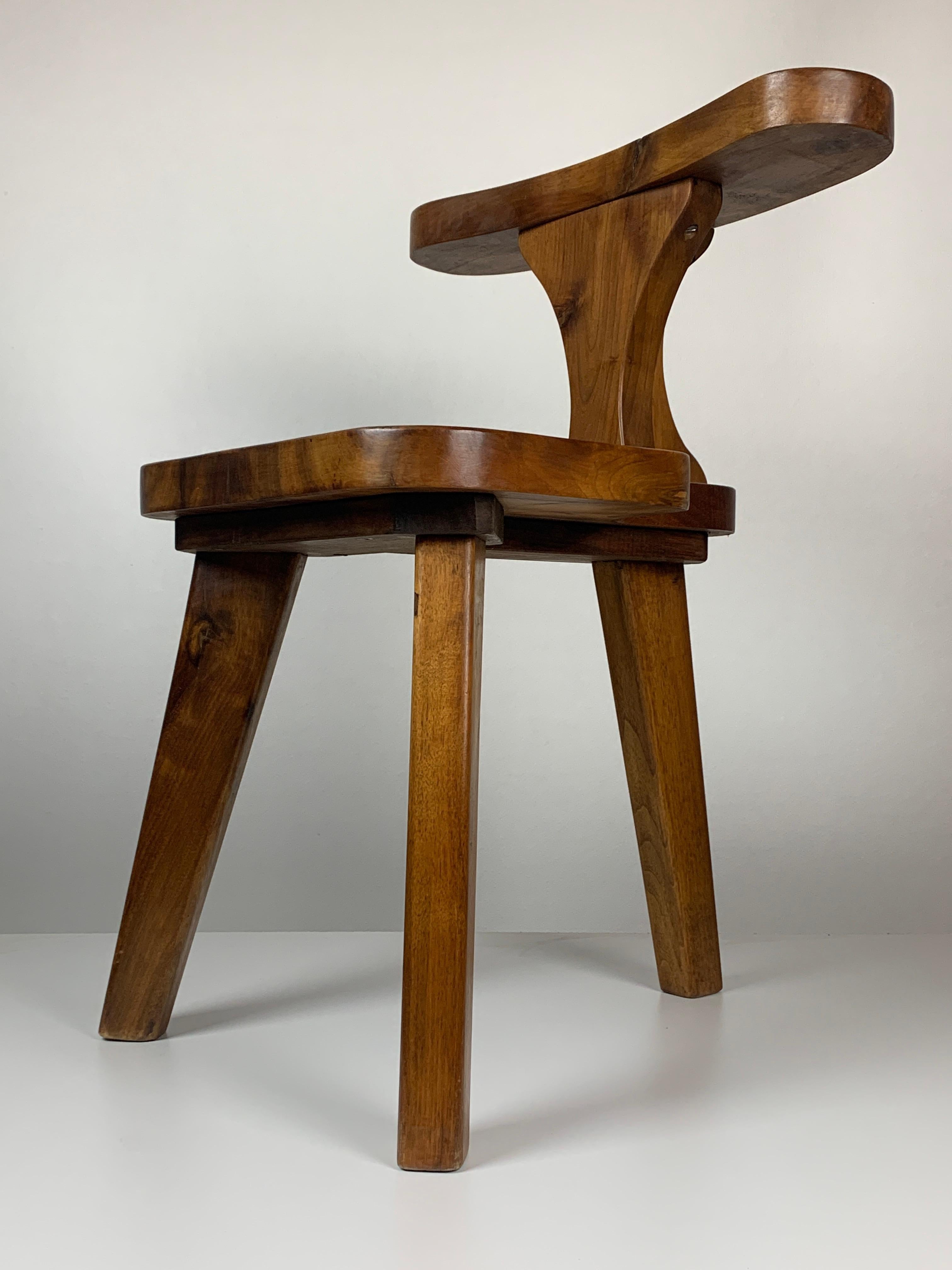 Fauteuil d'appoint tripode de combat ou de conversation brutaliste du milieu du siècle dernier, néerlandais 1950 7