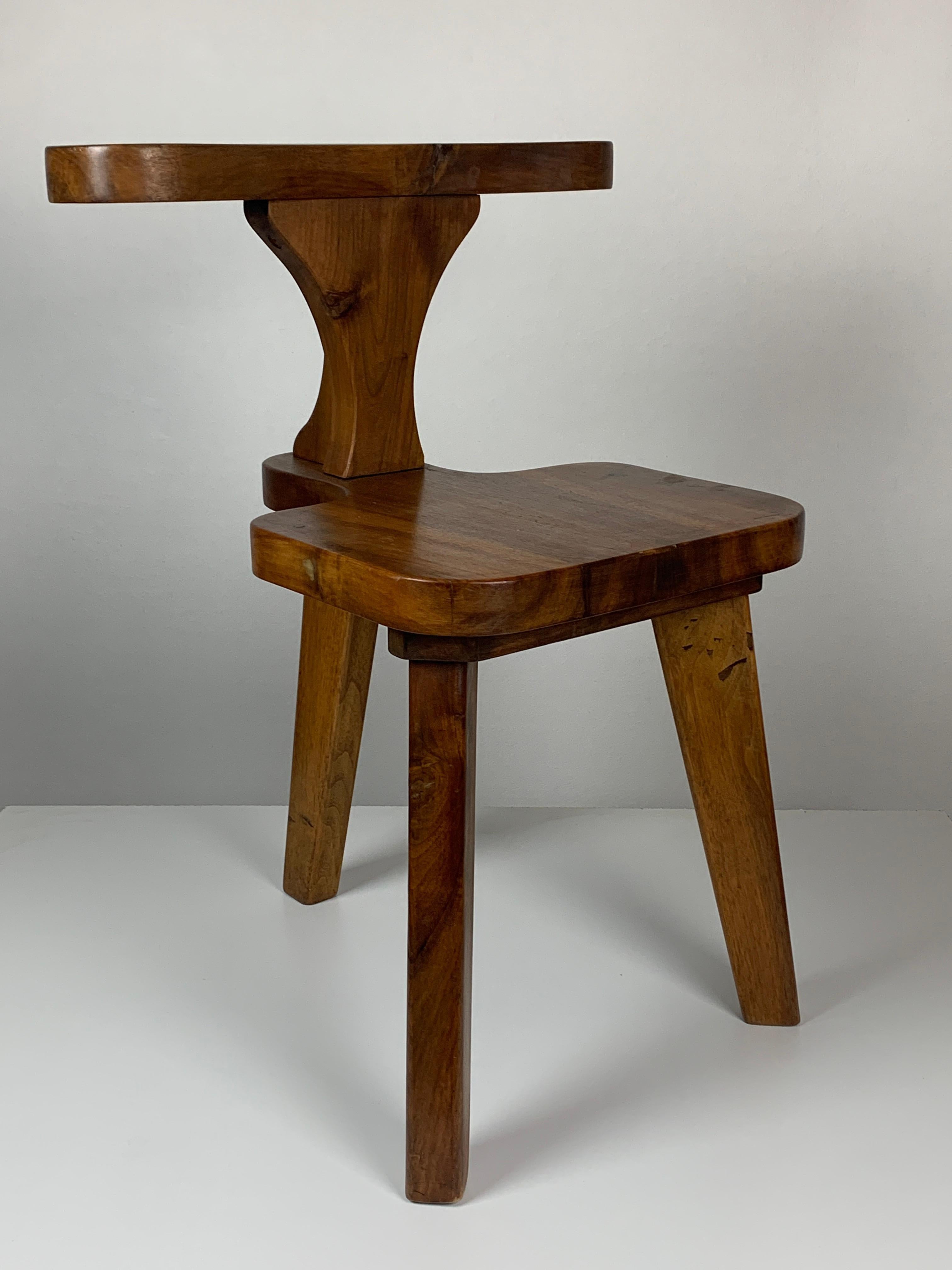 Fauteuil d'appoint tripode de combat ou de conversation brutaliste du milieu du siècle dernier, néerlandais 1950 8